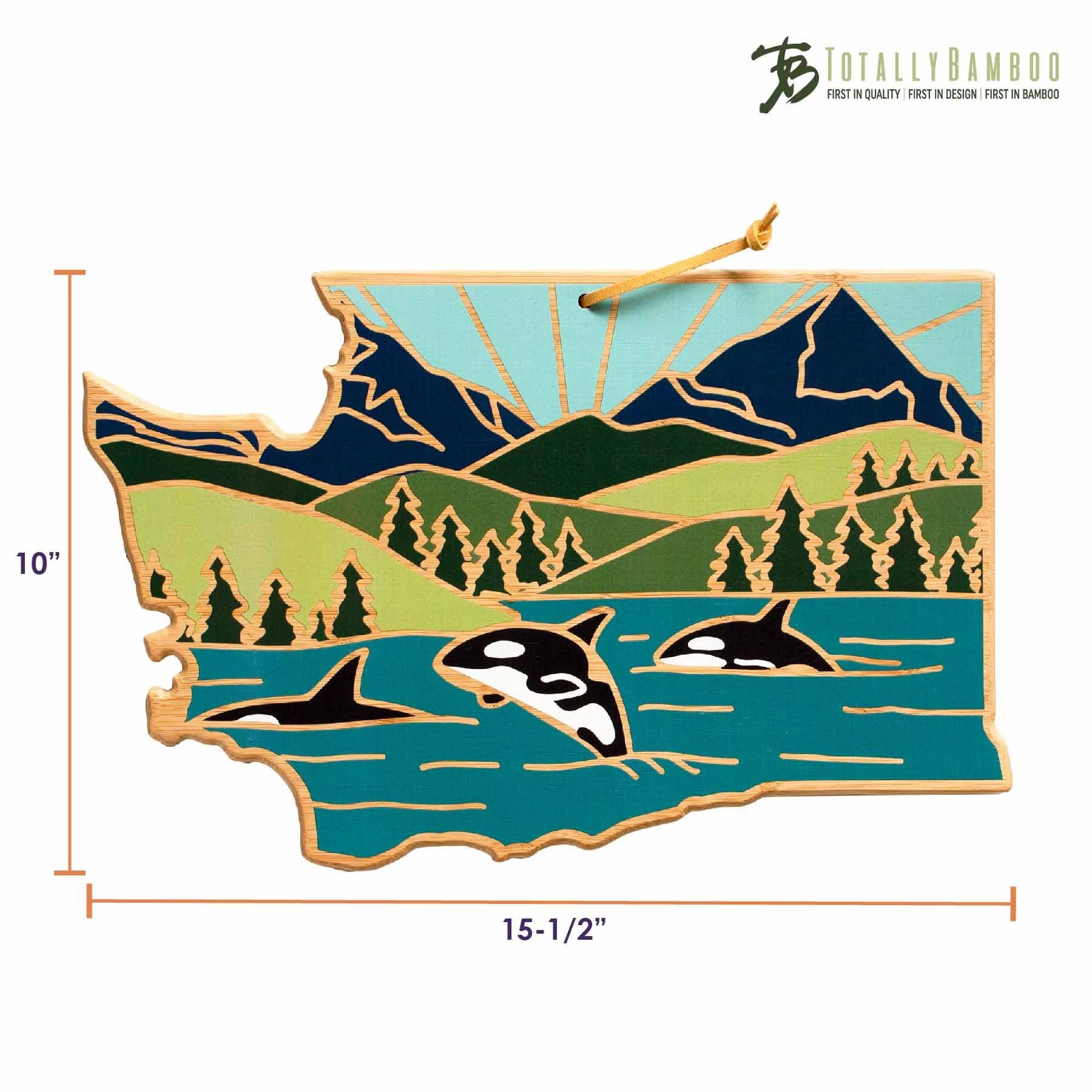 Premium Washington State Themed Cutting Board - Handcrafted Wooden Chopping Board with Summer Stokes Artwork - Perfect for Kitchen, Gift, and Home Decor