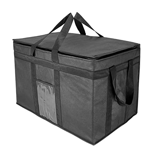 XXXL Large Insulated Cooler Bag for Food Delivery - Double Zipper Thermal Lunch Box with Styrofoam Lining to Keep Food Cold or Hot - Easy to Clean & Durable - Perfect for Restaurant Delivery, Grocery Shopping, Picnics & Outdoor Events