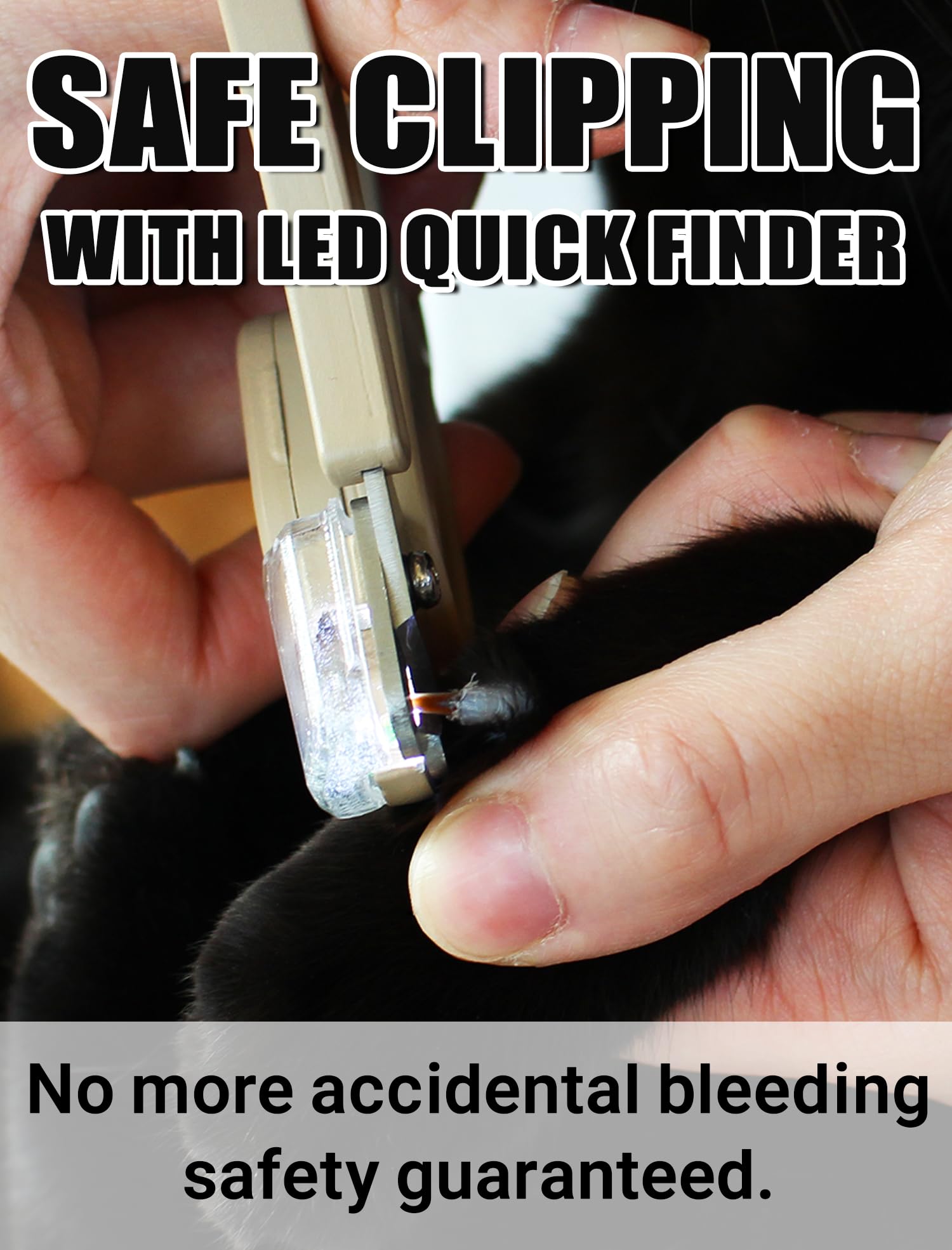 LED Cat Nail Clippers with Safety Guard - Professional Pet Grooming Tool for Safe Trimming at Home | Perfect for Kittens & Adult Cats | Includes Nail Trapper & Light Guide