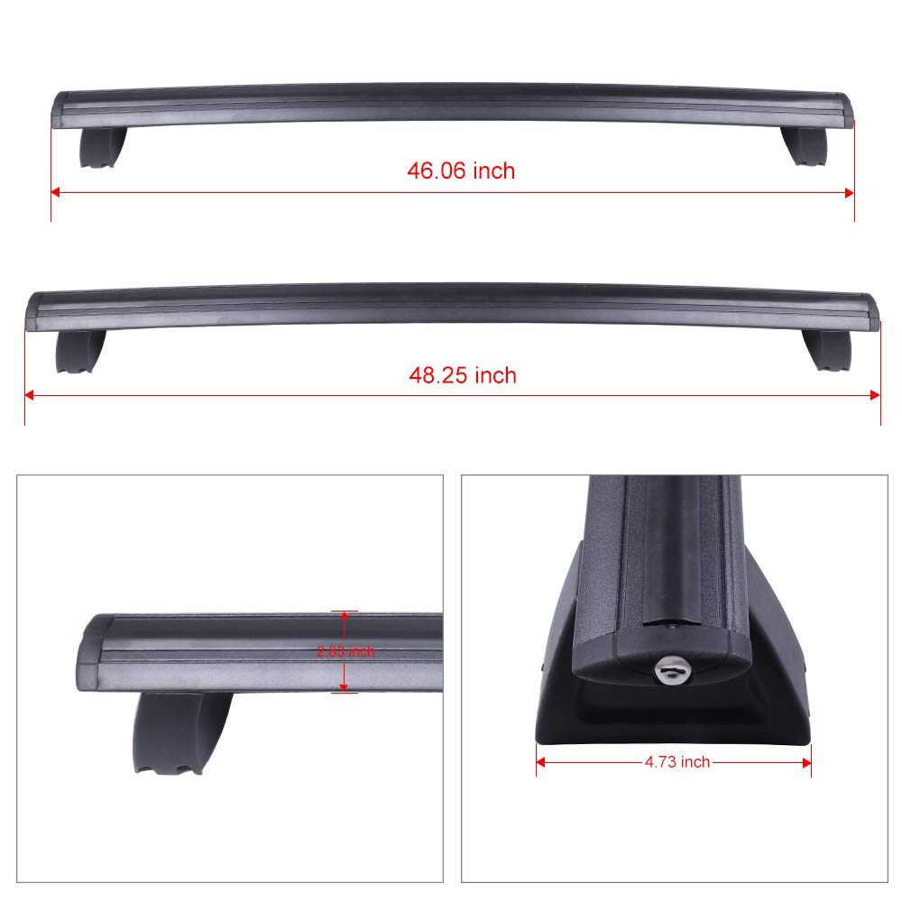 SCITOO 150LBS Roof Rack Cross Bars for Jeep Grand Cherokee 2011-2021 - Heavy Duty Black Cargo Carrier with Grooved Side Rails (2 Bars) - Perfect for Camping, Road Trips & Outdoor Adventures