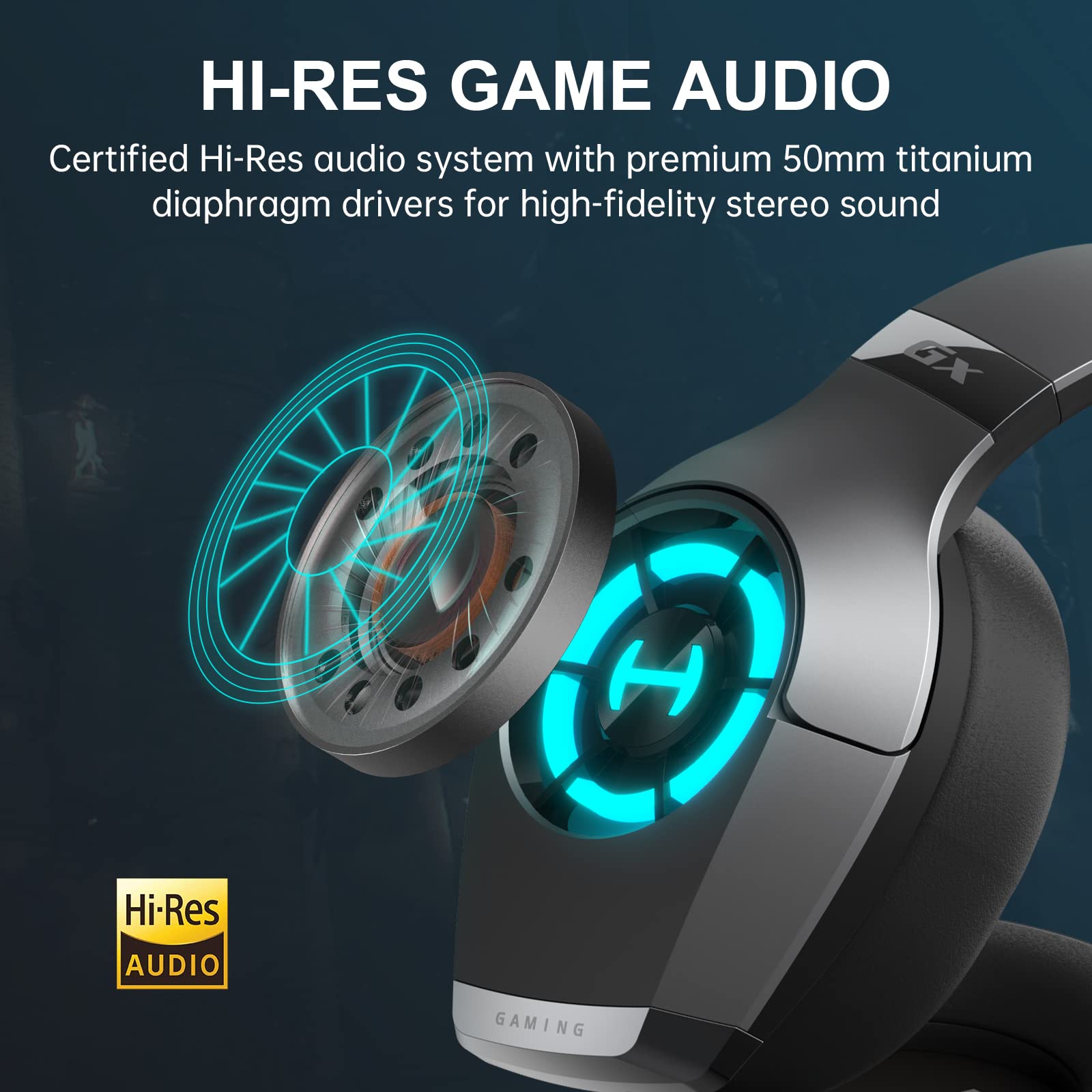 Edifier Hecate GX Hi-Res Gaming Headset with Microphone - Wired USB/Type-C/3.5mm Headphones for PS5, PS4, PC, Xbox & Switch - 50mm Drivers, RGB Lighting & ENC Noise Cancellation (Grey) - Perfect for Competitive Gaming & Immersive Audio Experience