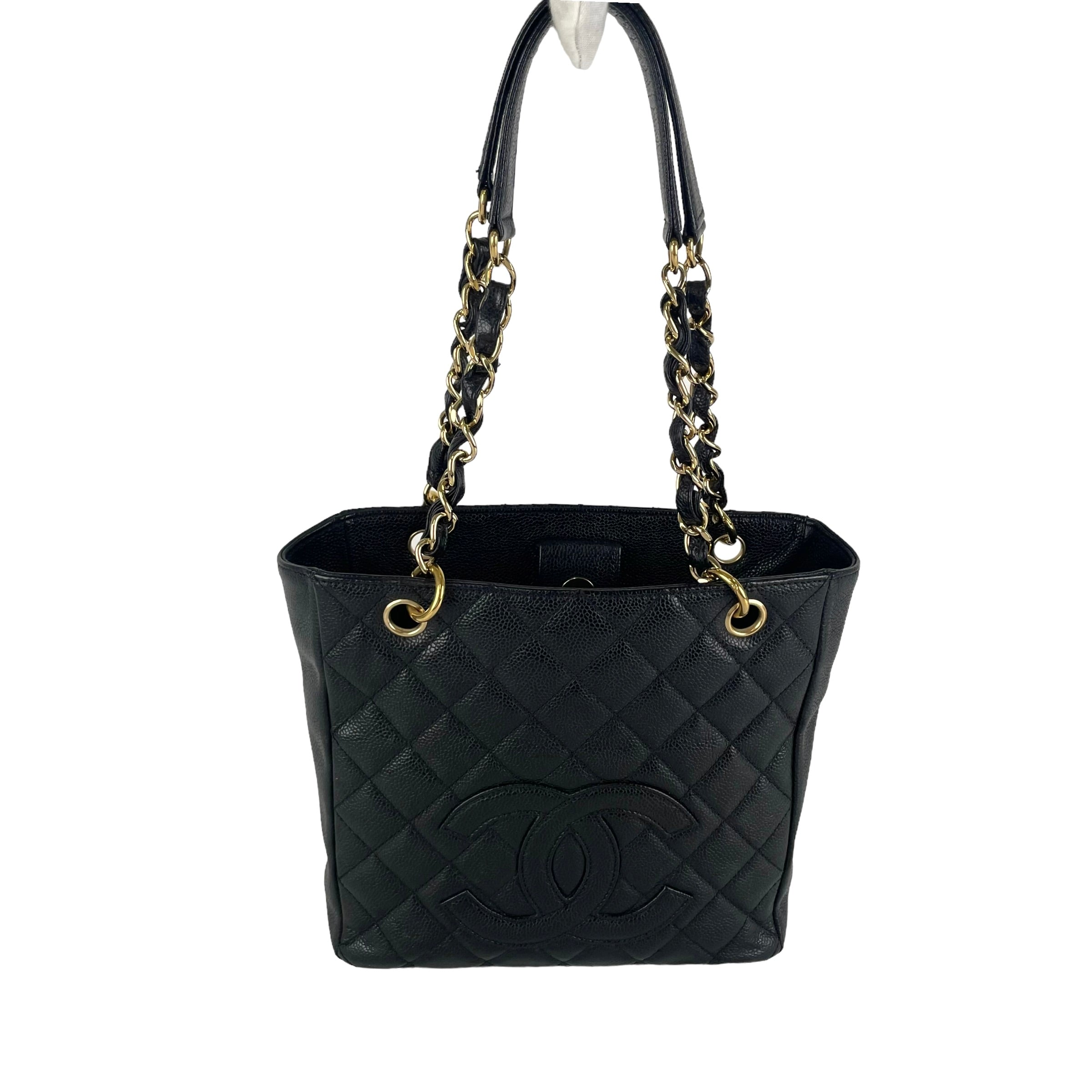 Chanel Quilted PST (Petit Shopping Tote) Handbag in Black - Luxury Designer Crossbody Bag for Women, Perfect for Shopping, Travel & Everyday Use