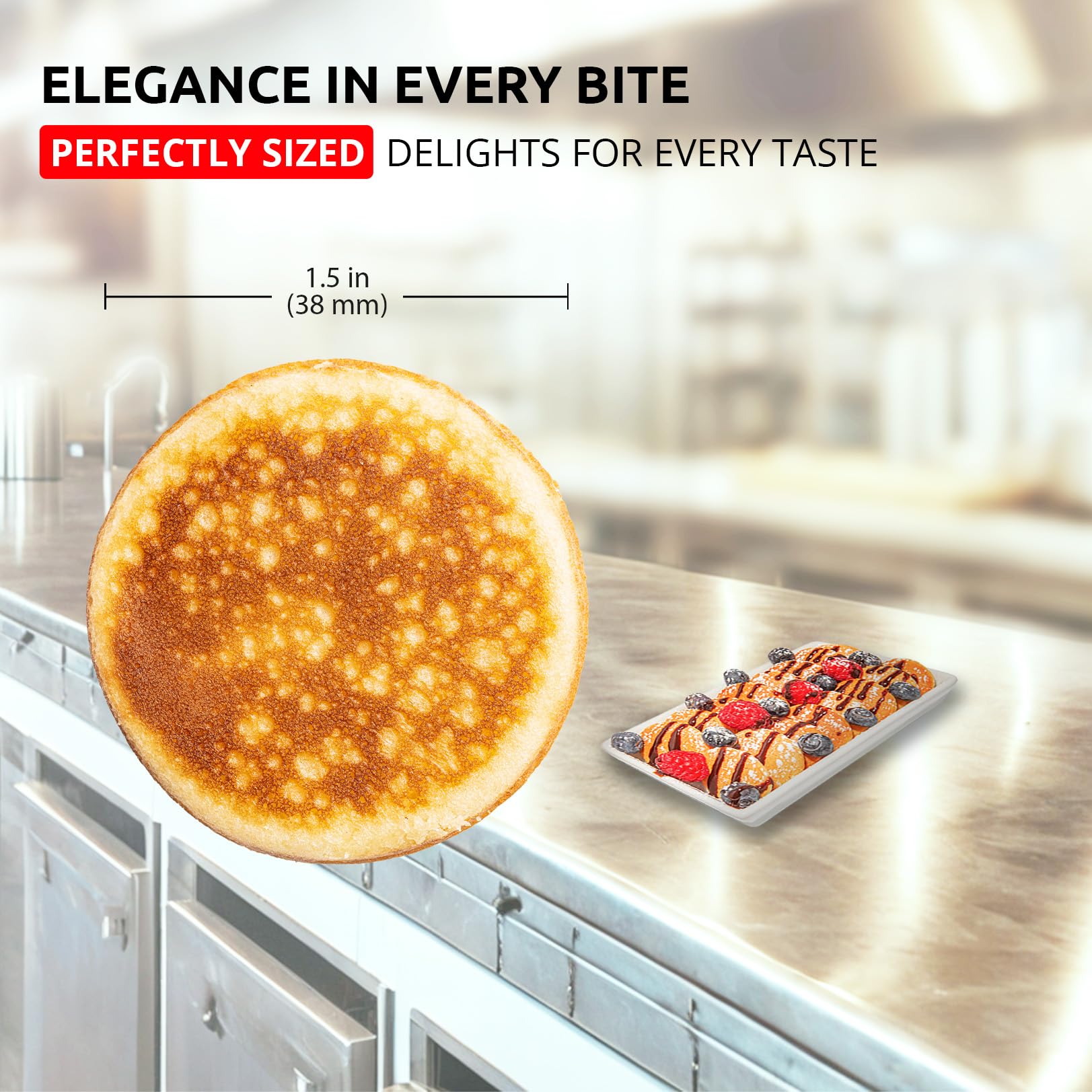 ALDKitchen Mini Dutch Pancake Maker - Nonstick Poffertjes Iron Pan for 110V | Perfect for Breakfast, Parties & Dutch Treats | Includes 50 Round Molds