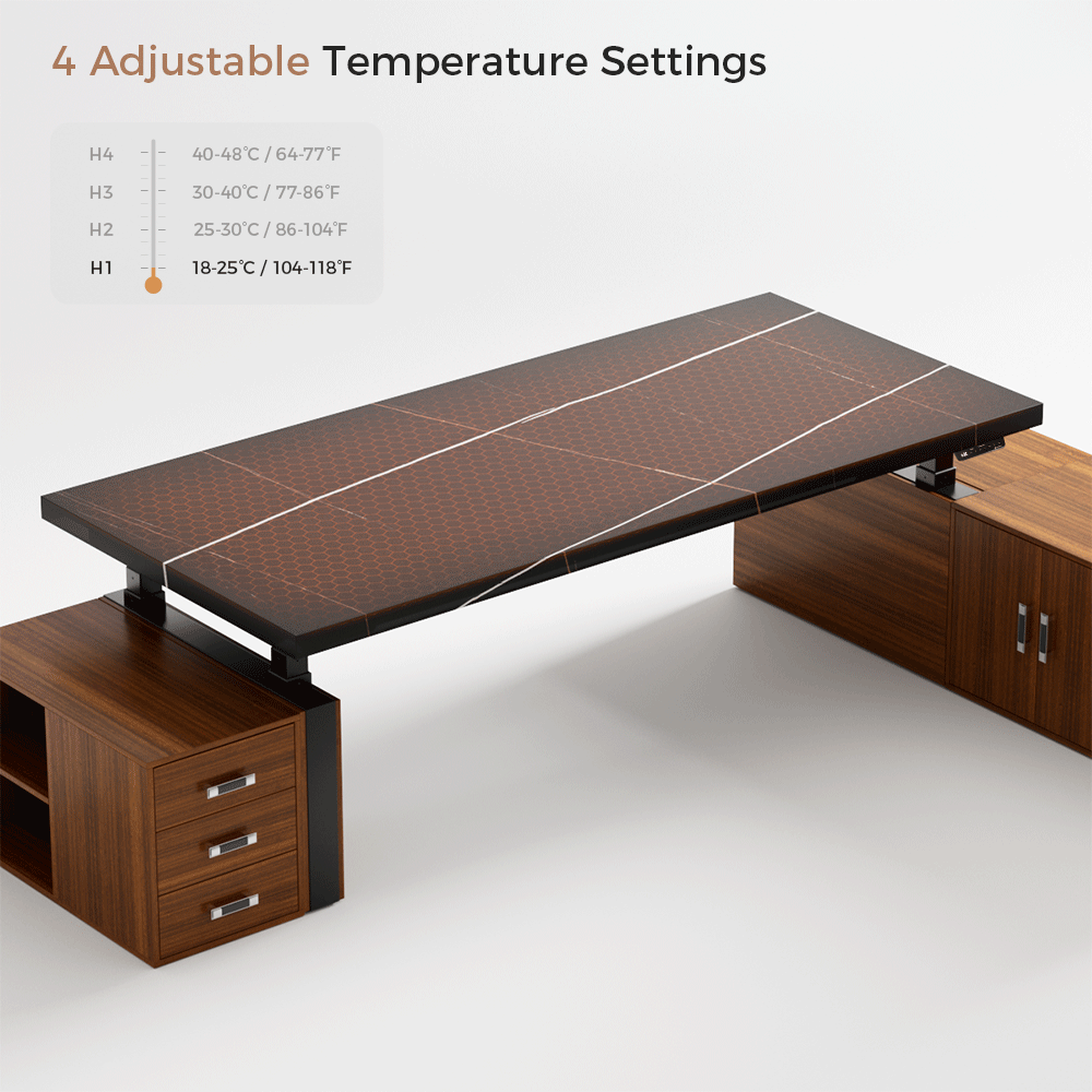 Zen Pro Series 87/72 Executive Standing Desk with Cabinets Set - Heated Sintered Stone Top | Adjustable Height Office Desk for Home & Workspace | Perfect for Remote Work & Modern Office Setup