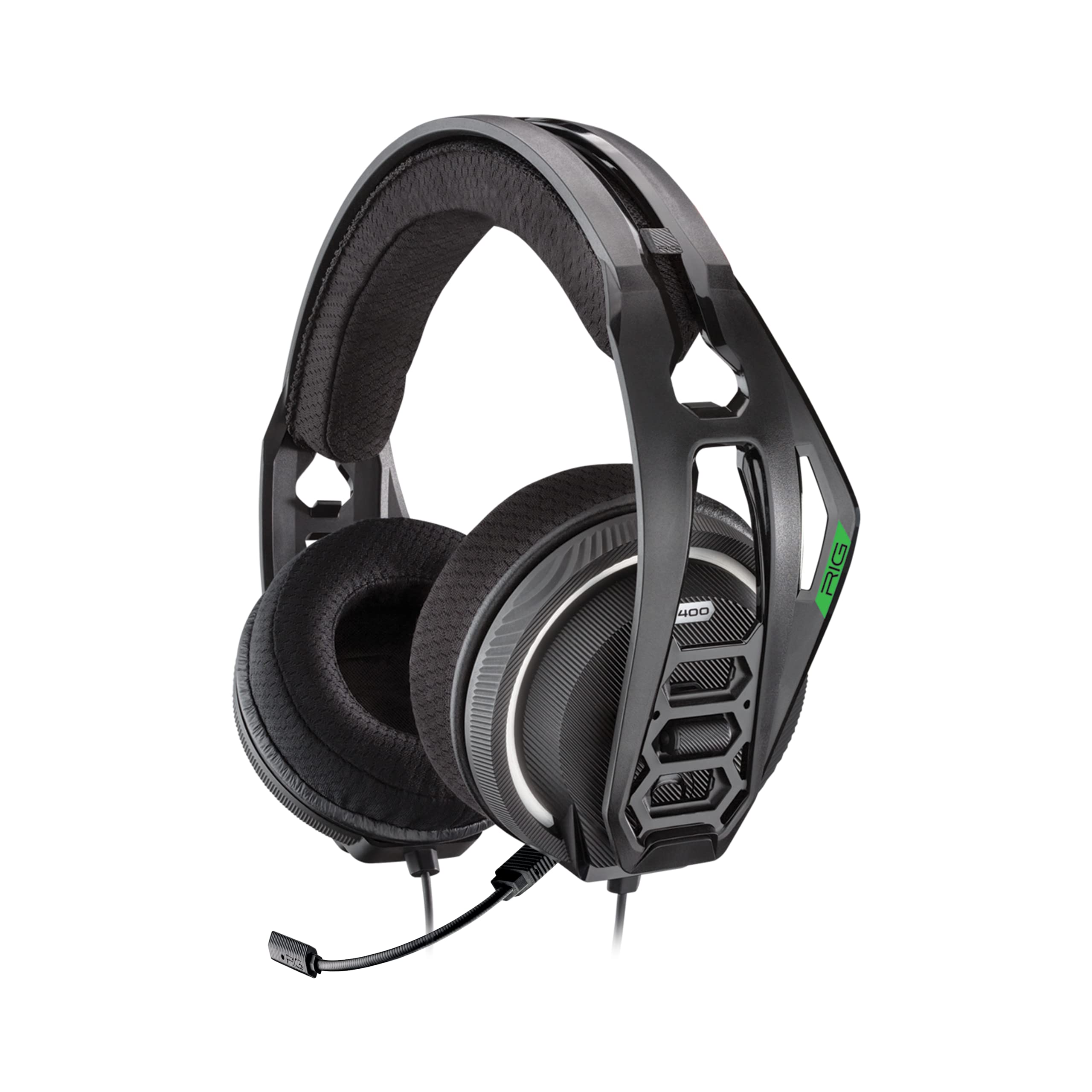 Plantronics RIG 400HX Stereo Gaming Headset - Lightweight Over-Ear Headphones with Mic for PC, PS4, Xbox & Mobile Gaming - Perfect for Esports & Long Gaming Sessions