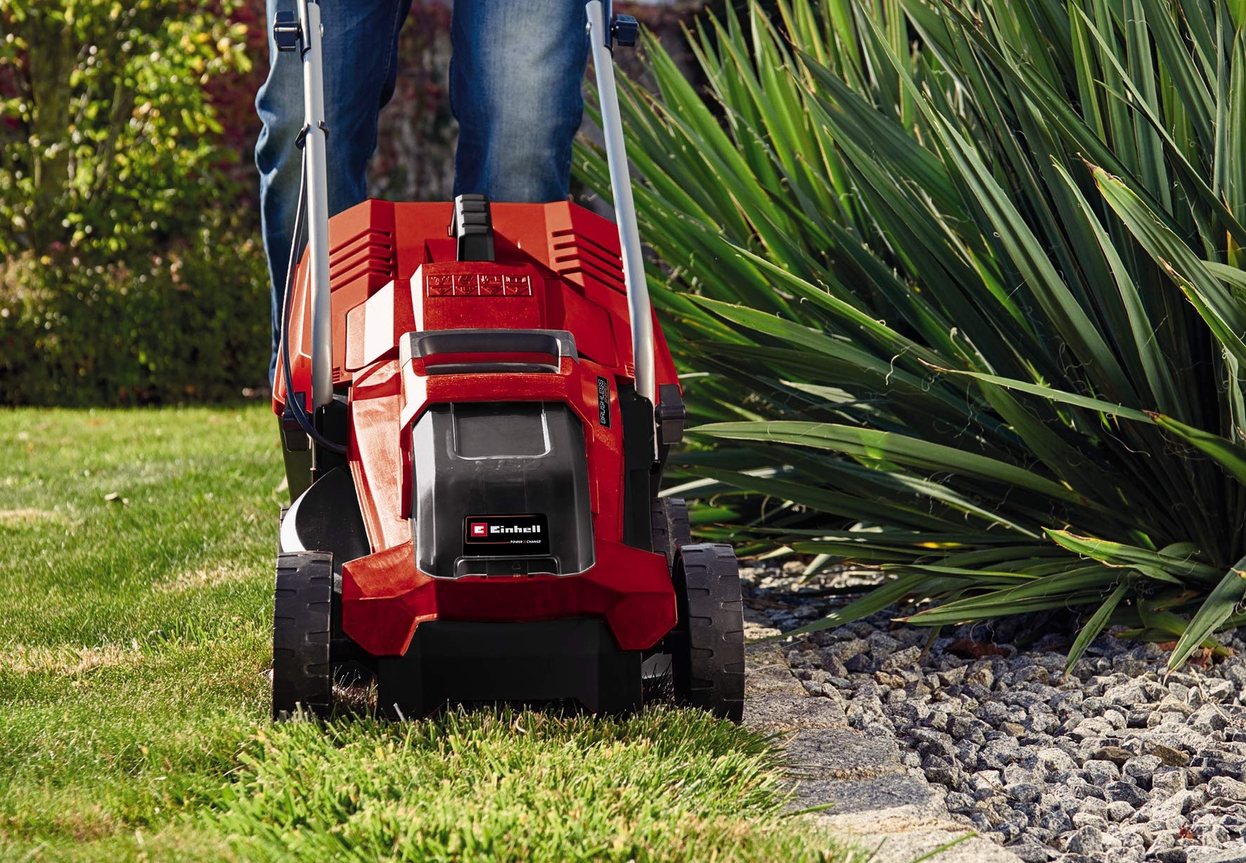 Einhell GE-CM 18/32 Li-Solo Power X-Change Cordless Lawn Mower - 18V, 32cm Cutting Width, Up to 250m² Coverage, Brushless Motor, 25L Grass Collection Bag, 30-70mm Cutting Height (Battery Not Included) - Perfect for Small to Medium Yards, Patios & Garden Maintenance