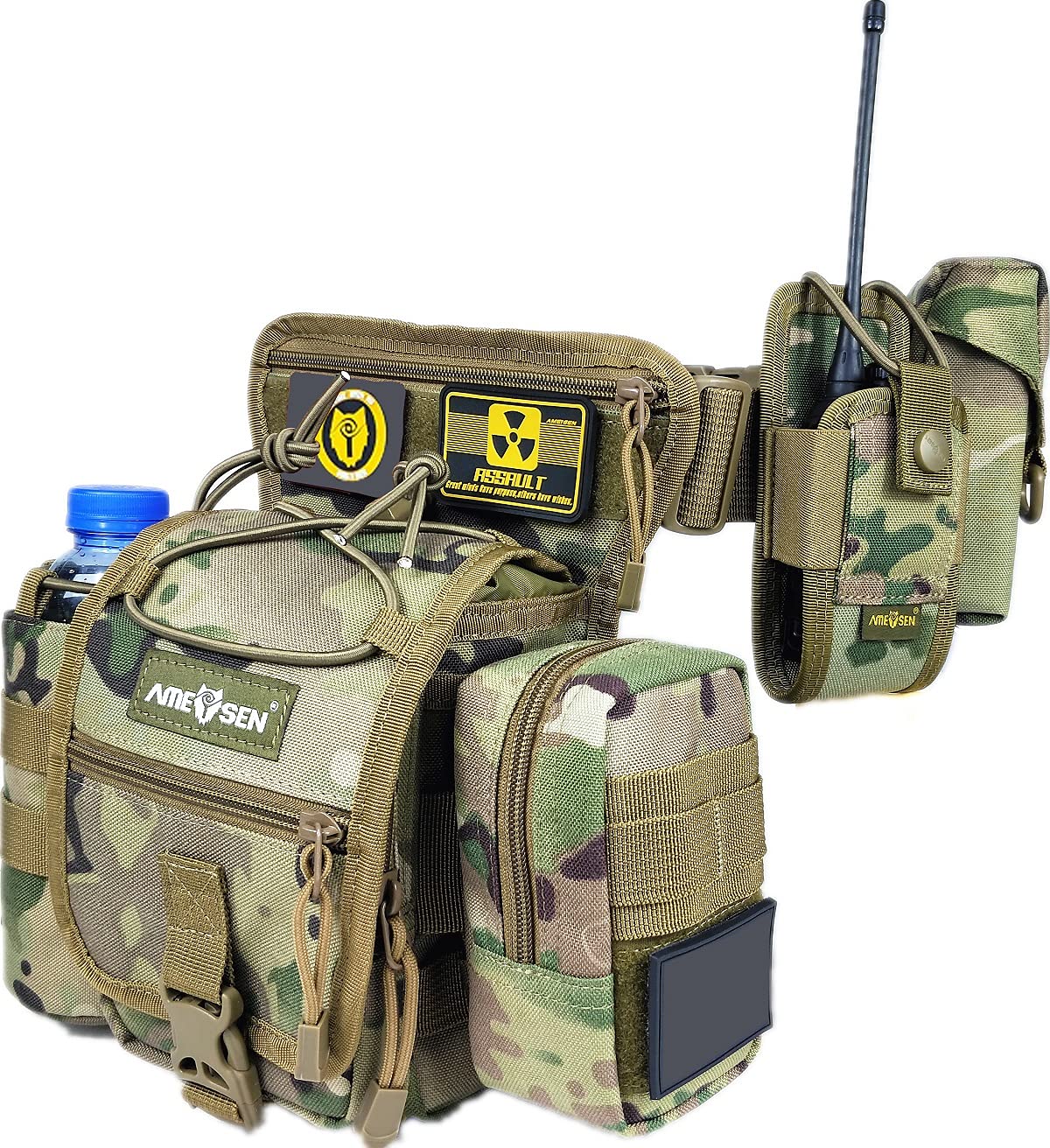 Waterproof Military Tactical Drop Leg Pouch Bag - Tactical Waist Pack with Water Bottle Holder for Metal Detecting, Cycling, Hiking & Outdoor Adventures | Durable Thigh Fanny Pack for Camping, Airsoft & Survival Gear Storage