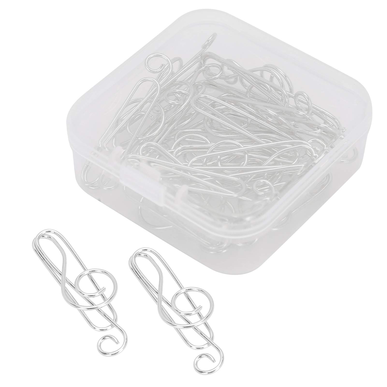 20Pcs Musical Note Paper Clips - Decorative Silver Page Markers for Books, Planners & File Organization | Cute Music Shape Bookmarks for Students, Office & Gift Giving