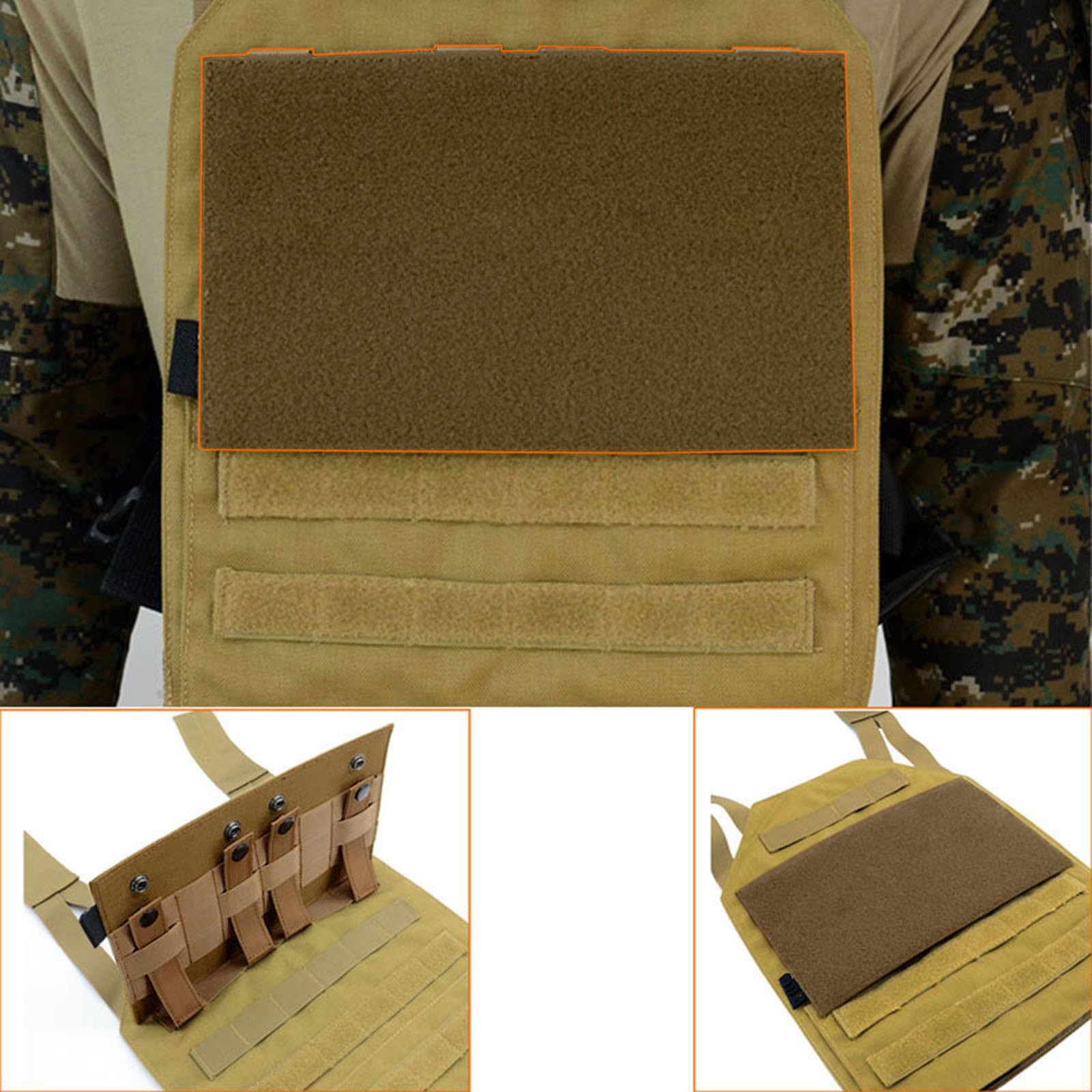 HEYXI Tactical Hook and Loop Patch Display Board - Molle Panel for Military Gear & Tactical Accessories - Perfect for Organizing Patches on Vests, Backpacks & Tactical Equipment