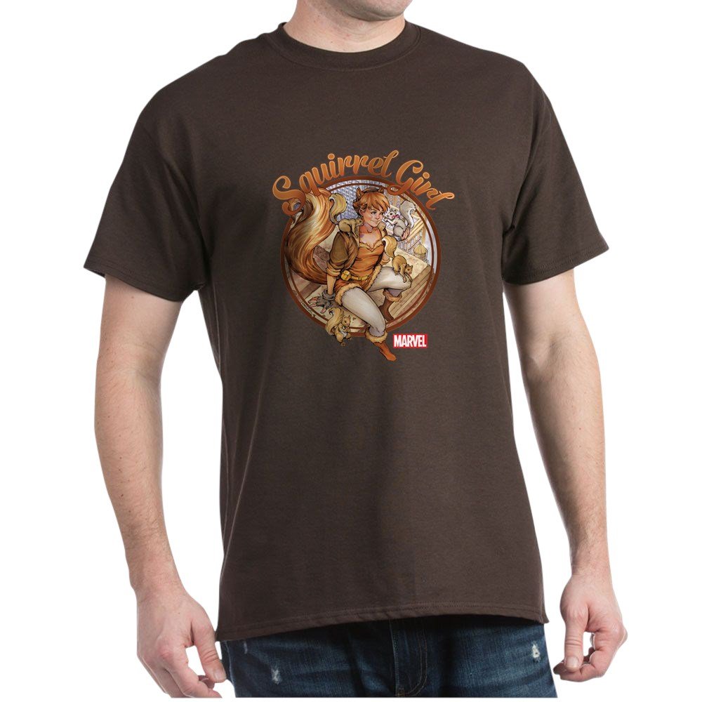 Squirrel Girl Rooftop Graphic T-Shirt - Dark Cotton Tee for Women & Men | Perfect for Comic Con, Cosplay & Superhero Fans