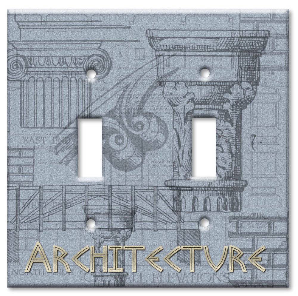 Decorative Metal Wall Plate - Double Gang Toggle Art Plates for Home & Office - USA Made Architectural Switch Cover - Perfect for Living Room, Bedroom, and Commercial Spaces
