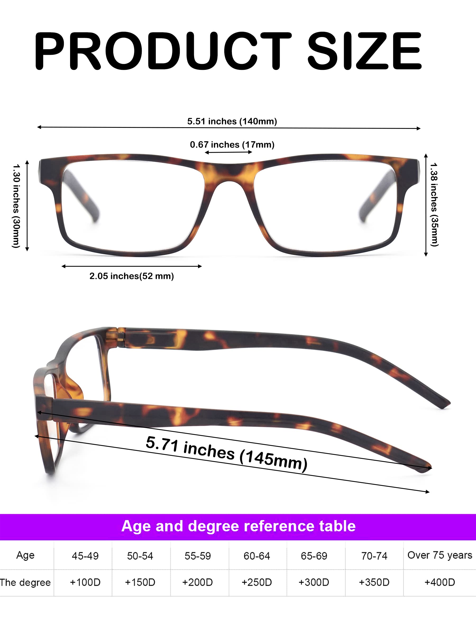 Blue Light Blocking Reading Glasses for Men & Women - Spring Hinge Computer Glasses SR20523 | Anti-Eye Strain for Office Work, Screen Time & Reading