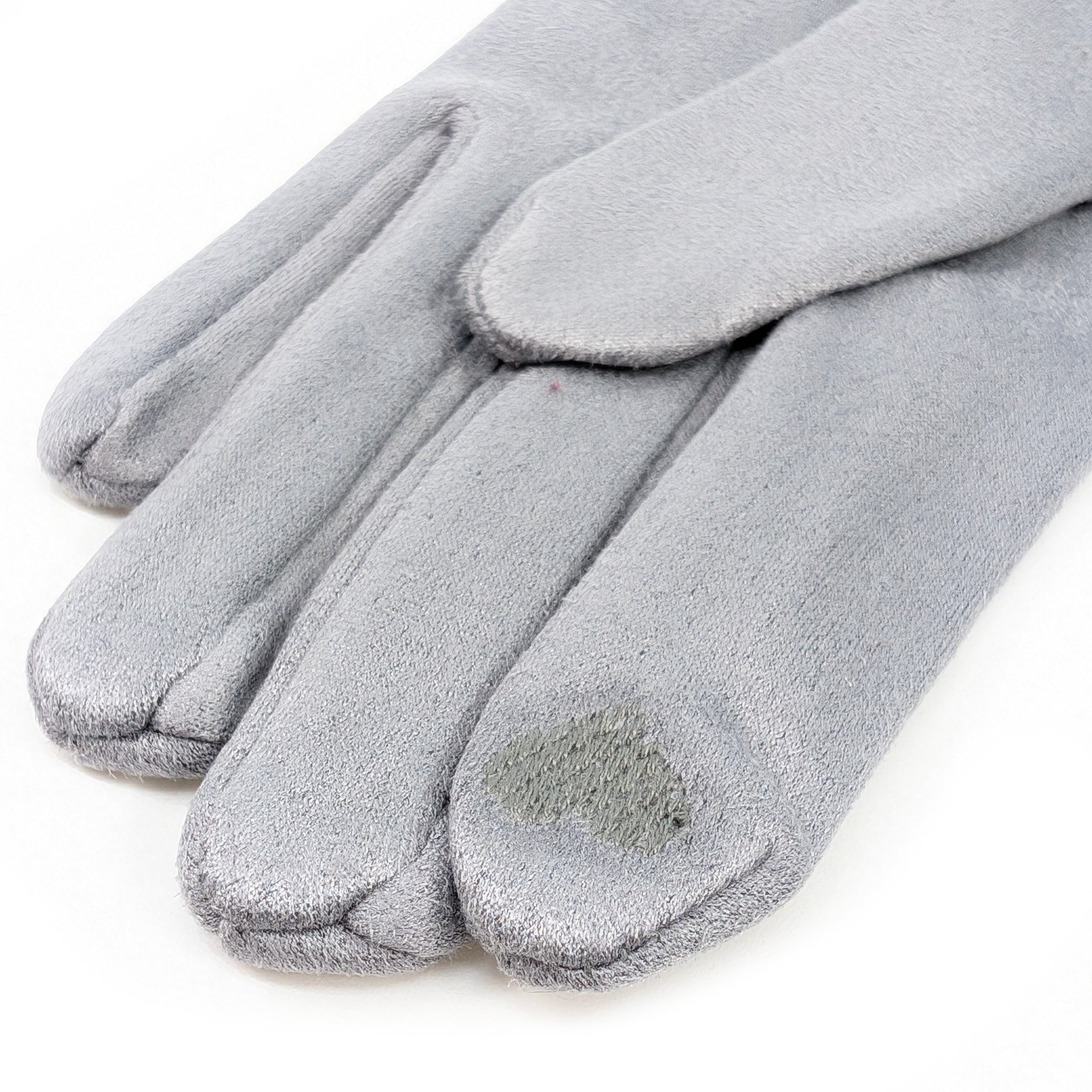 Animal Print Foldable Suede Gloves for Women - Slate Grey - Stylish & Warm Winter Accessories for Outdoor Activities & Fashion