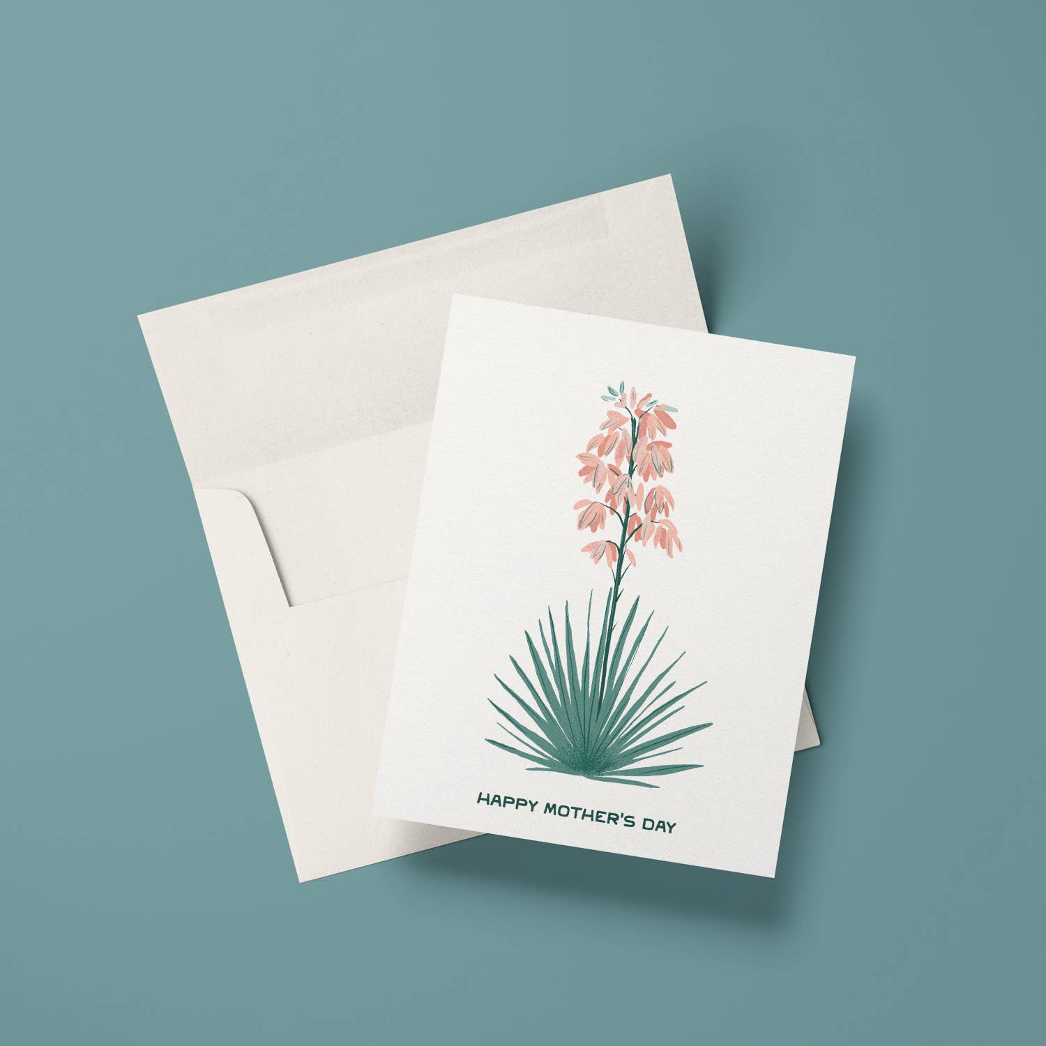 Yucca Blooms Mother's Day Greeting Card - Floral Design Handmade Card for Mom, Birthday, Thank You & Special Occasions