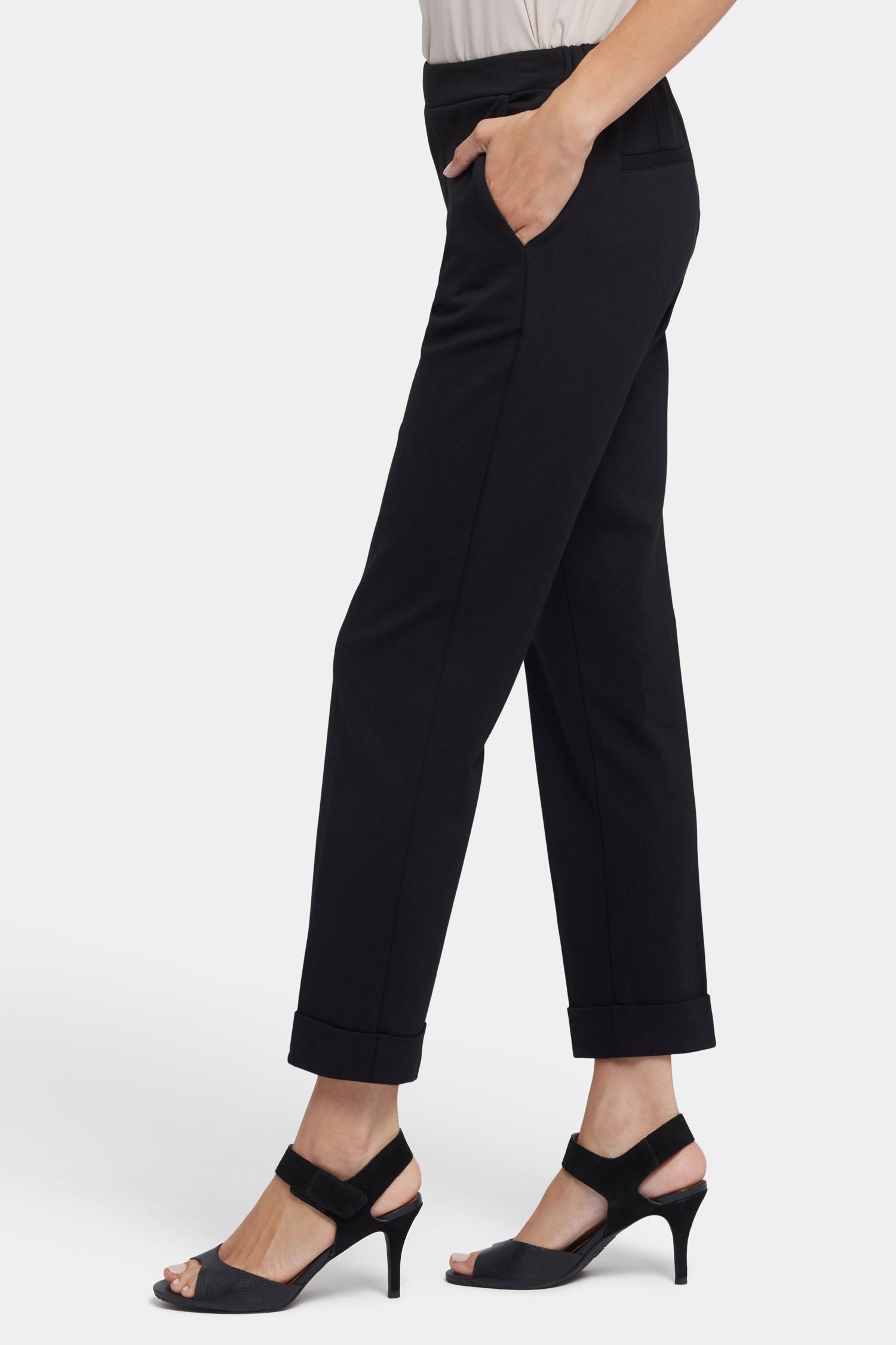 Cassidy Women's Ankle Pull On Pants - Comfortable Stretch Work Pants for Business Casual & Office Wear (Black)