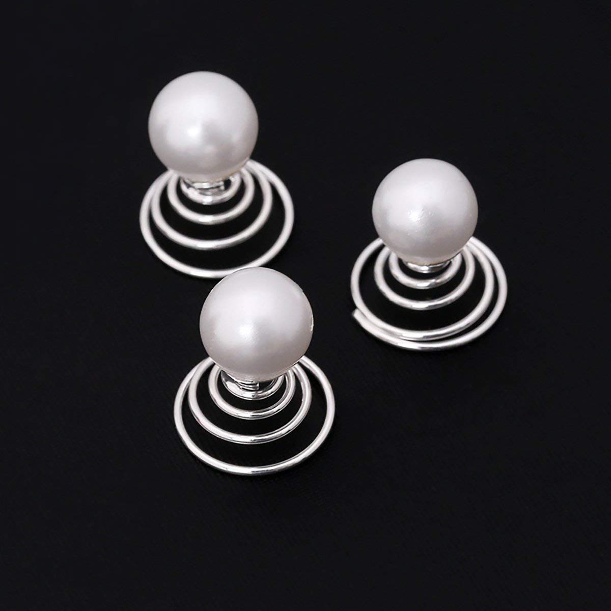 20PCS Rhinestone Crystal Spiral Hair Pins - Imitation Pearl Spin Pins, Swirl Hair Twists & Coils for Updos, Buns & Braids - Perfect for Weddings, Prom & Special Occasions