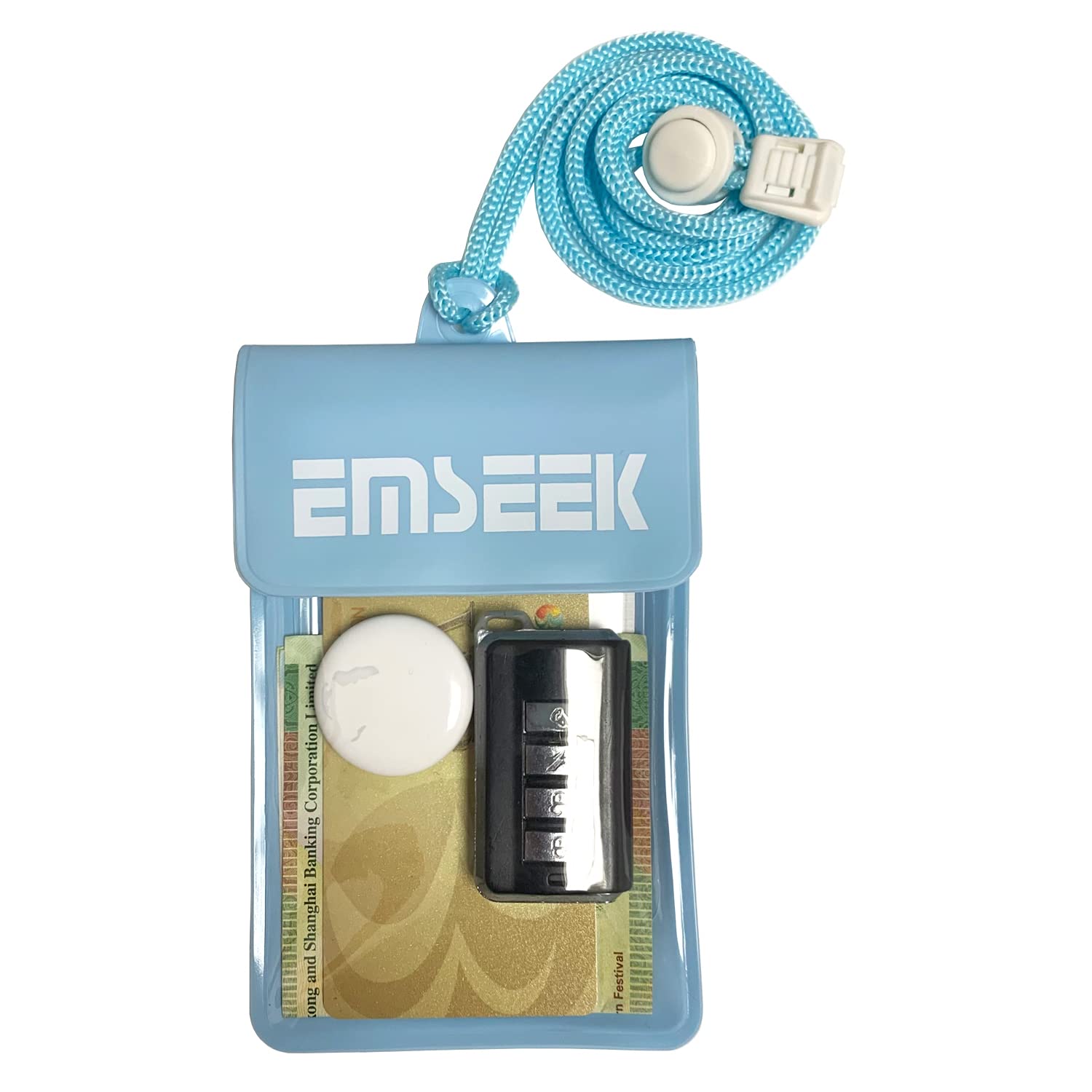 EMSEEK Waterproof Wallet - Waterproof Key Holder Pouch for Car Keys, Cash, Cards, ID & Driver's License - Surf, Swim & Outdoor Dry Case (Ideal for Beach, Pool, Travel & Water Sports)