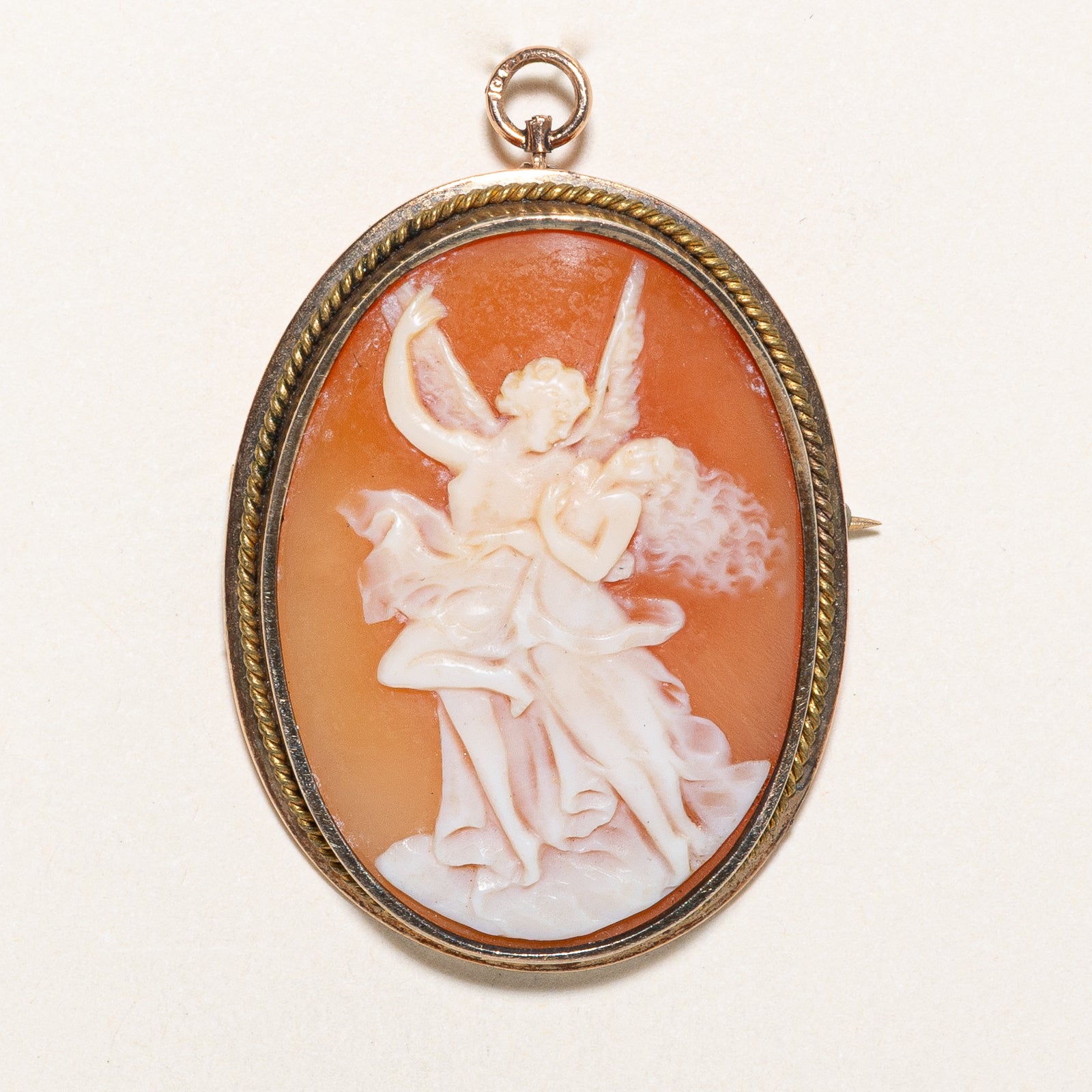 16.00ct Genuine Sea Shell Cameo Convertible Brooch & Pendant Necklace - Vintage Inspired Jewelry for Weddings, Anniversaries & Special Occasions
