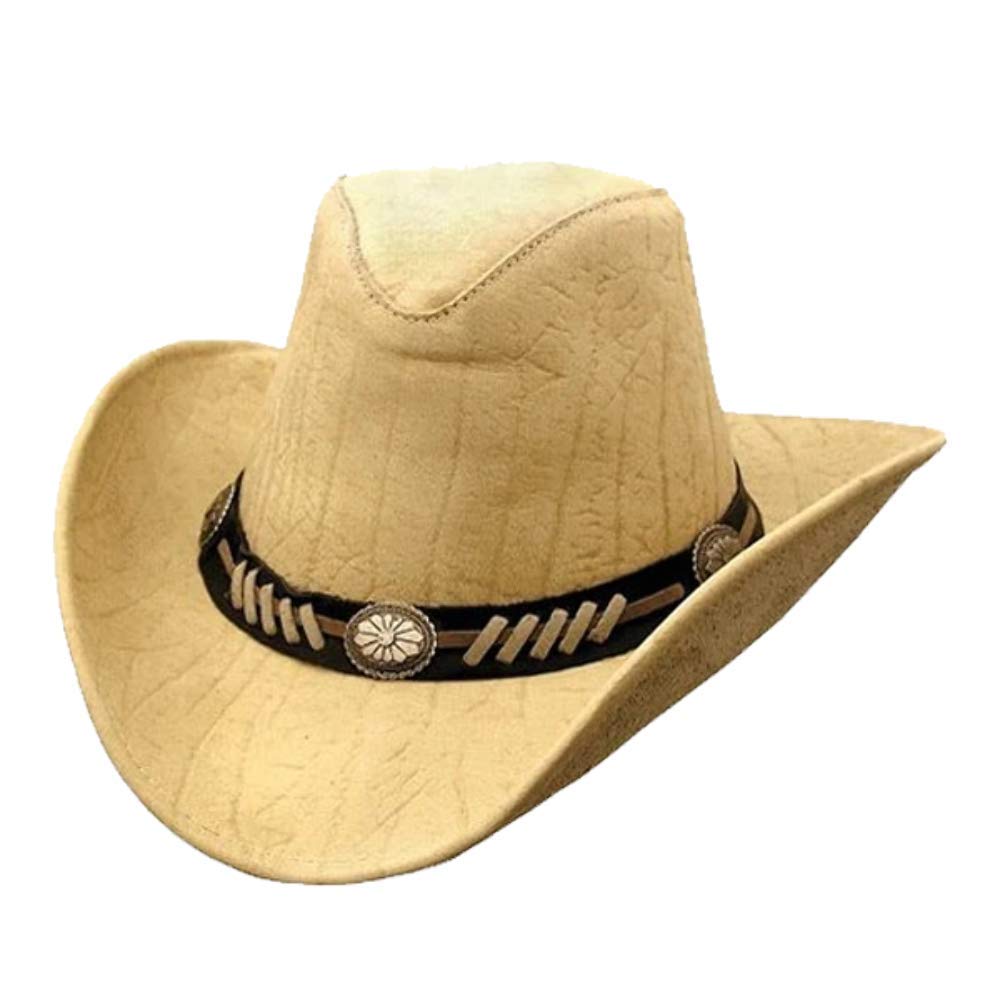 KAKADU Shapeable Stampy Leather Hat for Men & Women - Adjustable Western Cowboy Hat for Outdoor, Rodeo, and Fashion