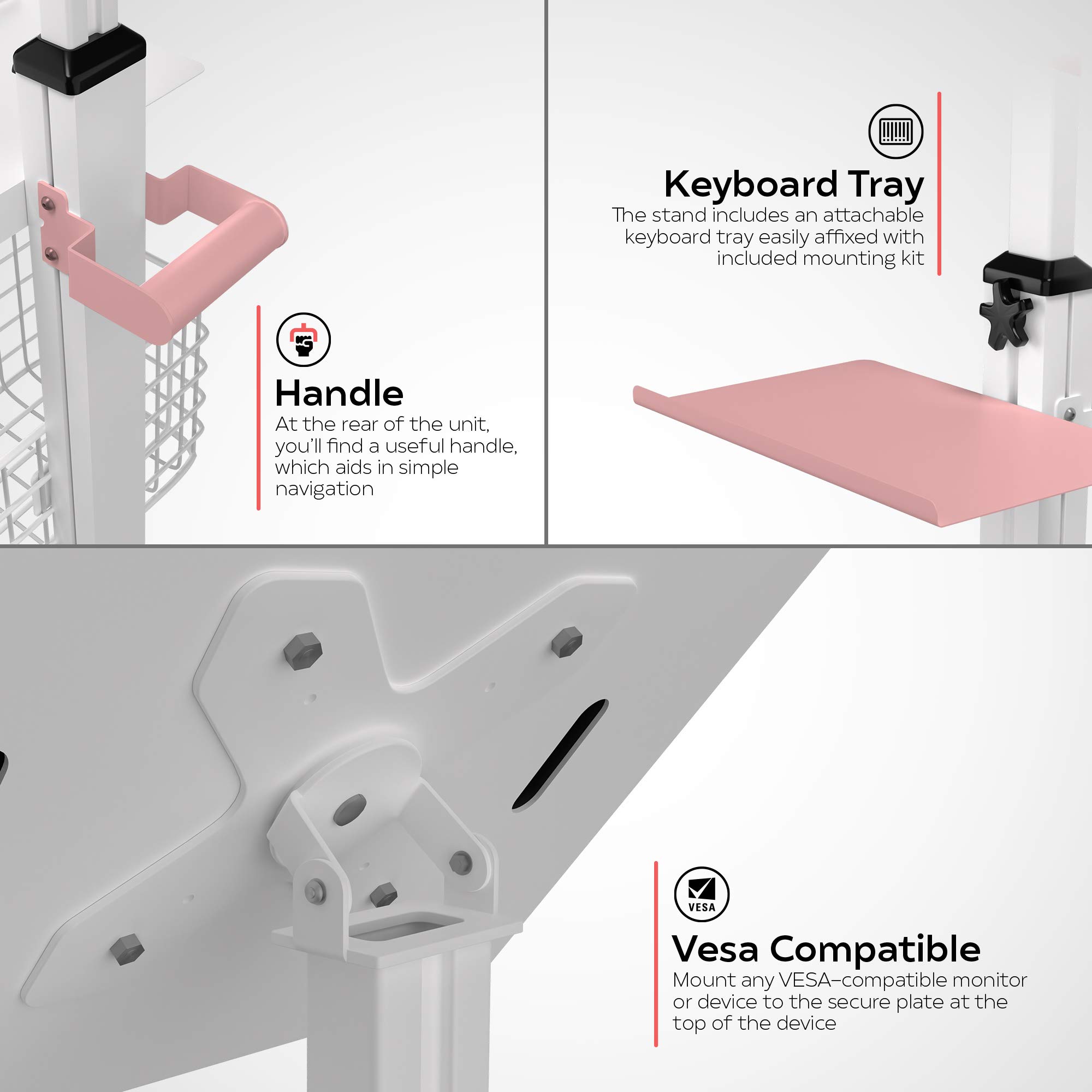 Premium Adjustable Medical Tablet Stand with Laptop Tray - Height Adjustable Mobile Stand for iPad Air 11