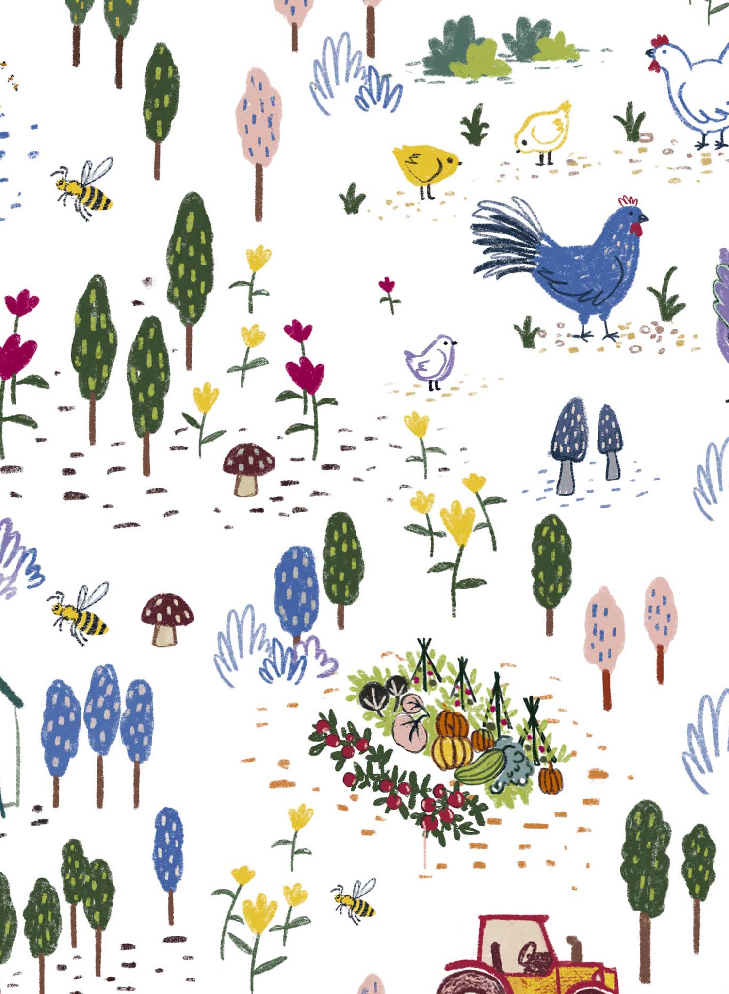 Little Farmhouse Wallpaper - Vintage Floral Peel and Stick Wallpaper for Farmhouse Decor - Perfect for Bedroom, Living Room, and Kitchen Renovation