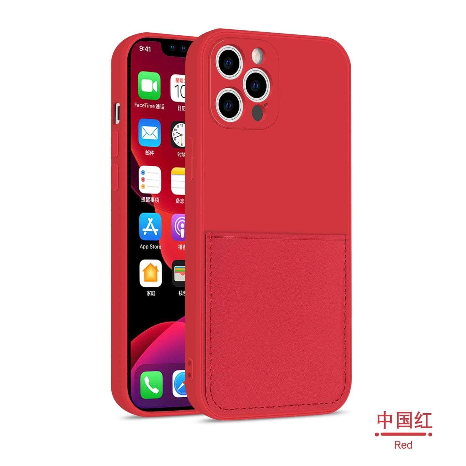 iPhone 14 Pro Max Silicone Card Holder Wallet Case - Slim Protective Cover with RFID Blocking for Credit Cards & ID - Perfect for Everyday Use, Travel, and Commuting