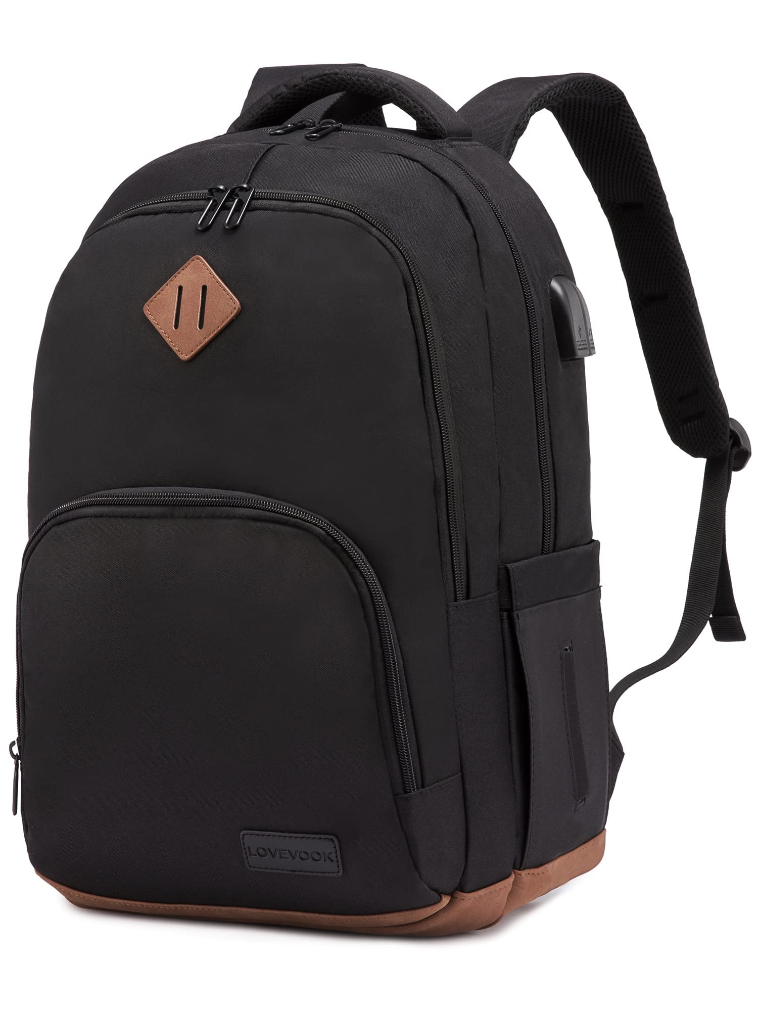 LOVEVOOK Classic Water Resistant Backpack for Women & Men - 15.6 Inch Laptop Compartment, College School Bookbag - Perfect for Work, Travel & Daily Commute | Durable Daypack for Students & Professionals