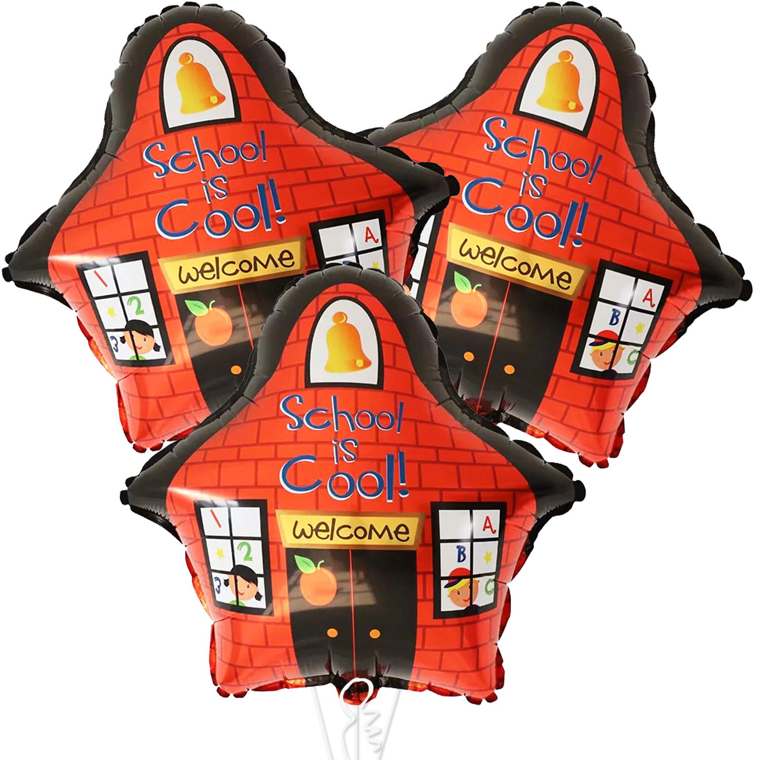 Back to School Balloons Set - 19 Pack with School Bus, Apples & 'School is Cool' Balloons | First Day of School Decorations | Perfect for Classroom Parties, School Bus Welcome Decor & Teacher Appreciation Gifts