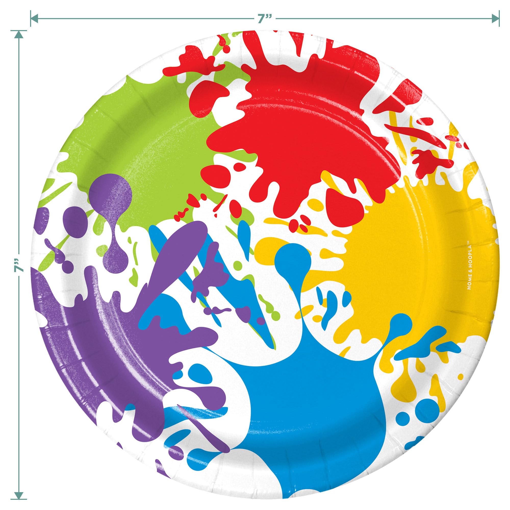 Colorful Artist Paint Splatter Party Supplies - 16 Dessert Plates, Lunch Napkins & Forks Set for Art Themed Birthday, Baby Shower & Creative Events
