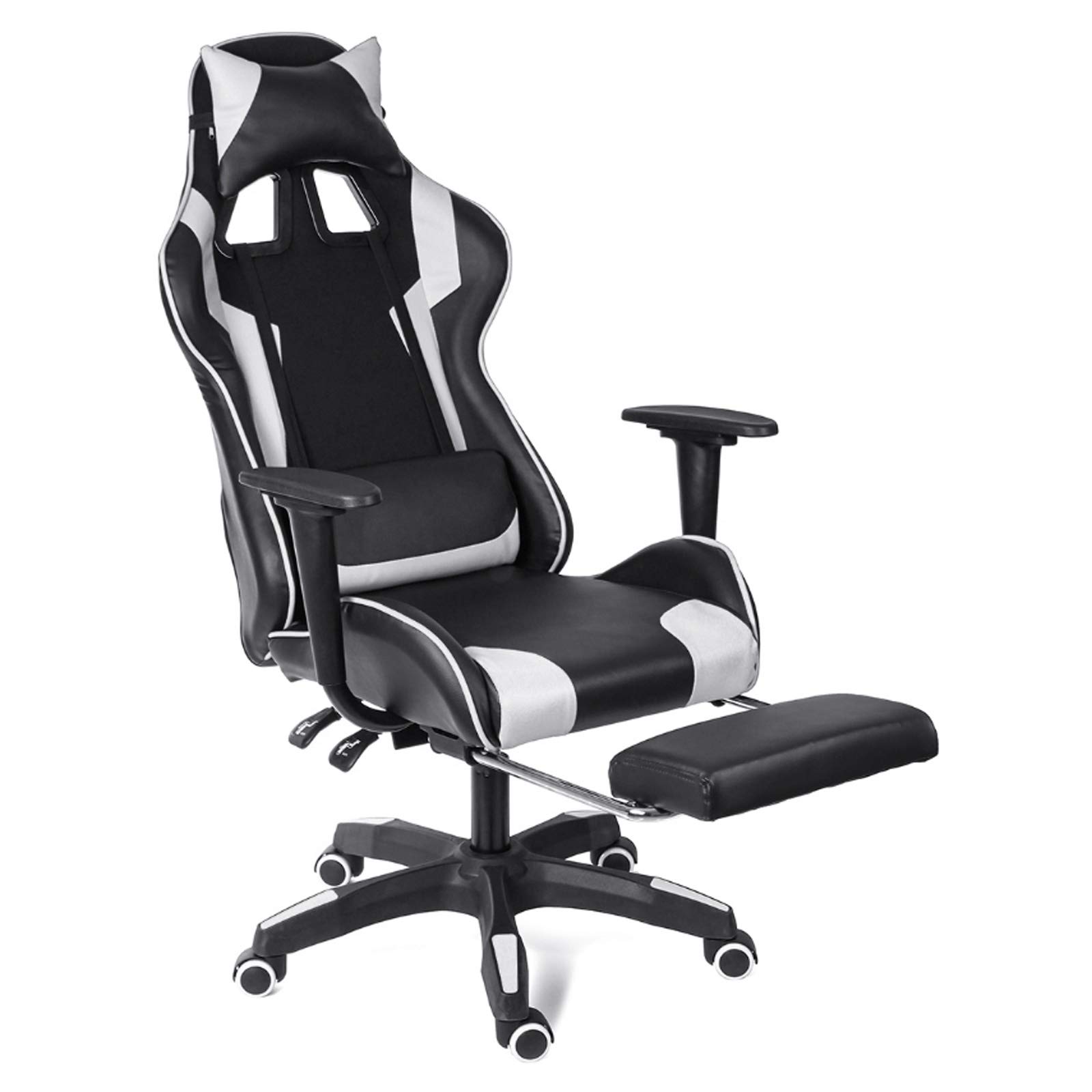 Ergonomic Gaming Office Chair - Adjustable Height Swivel Computer Desk Chair with Lumbar Support for Home, Work & Internet Cafe - Comfortable for Long Hours Gaming & Working Sessions