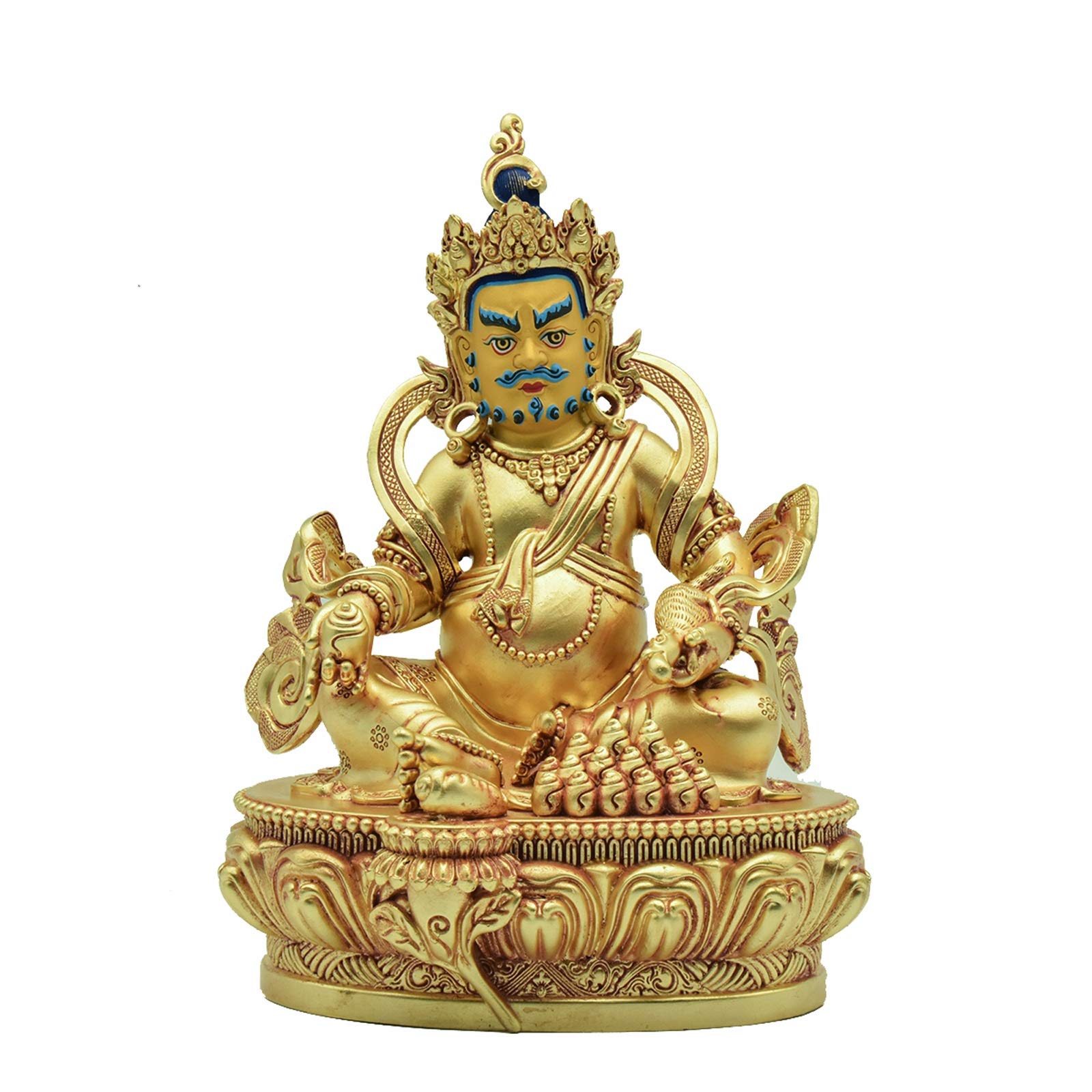 Exquisite Hand-Painted TOMYEUS Buddha Statue - Feng Shui Copper Wealth God Decor for Home & Office | Perfect Gift for Business Opening, Meditation Room & Spiritual Decor