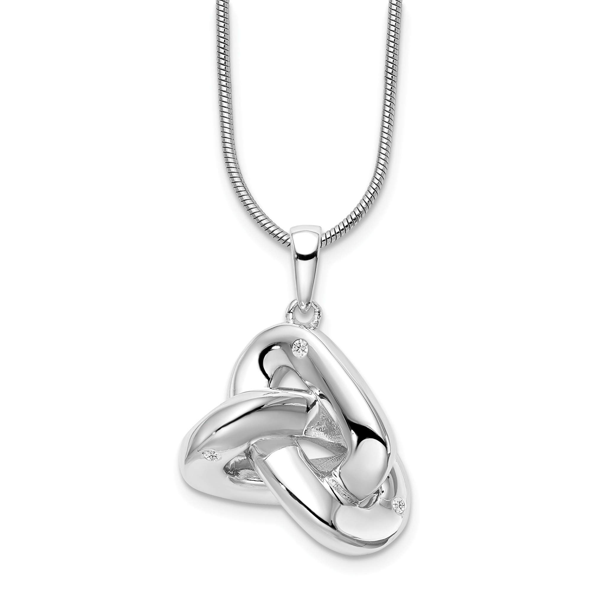 0.02ct Diamond Necklace for Women - 18 Inch Sterling Silver Chain with SS White Ice Diamond Pendant - Perfect for Anniversary, Birthday & Valentine's Day Gifts