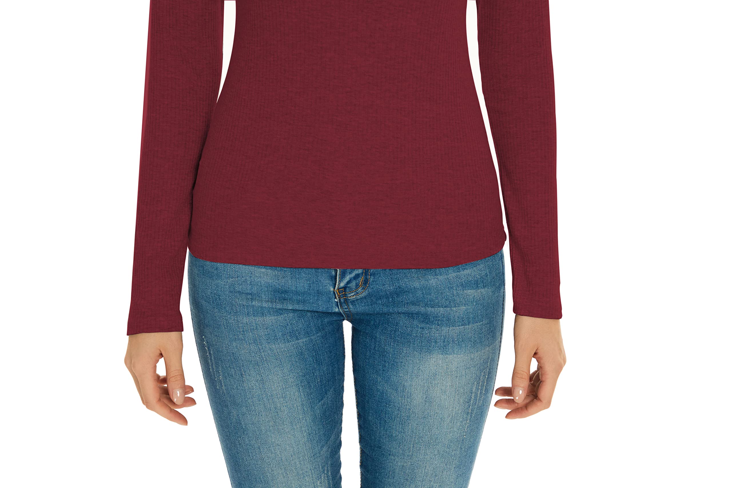 Women's Slim Fit Long Sleeve Henley T-Shirt - Ribbed Knit Button Down Scoop Neck Top for Casual Wear, Work & Date Night Outfits