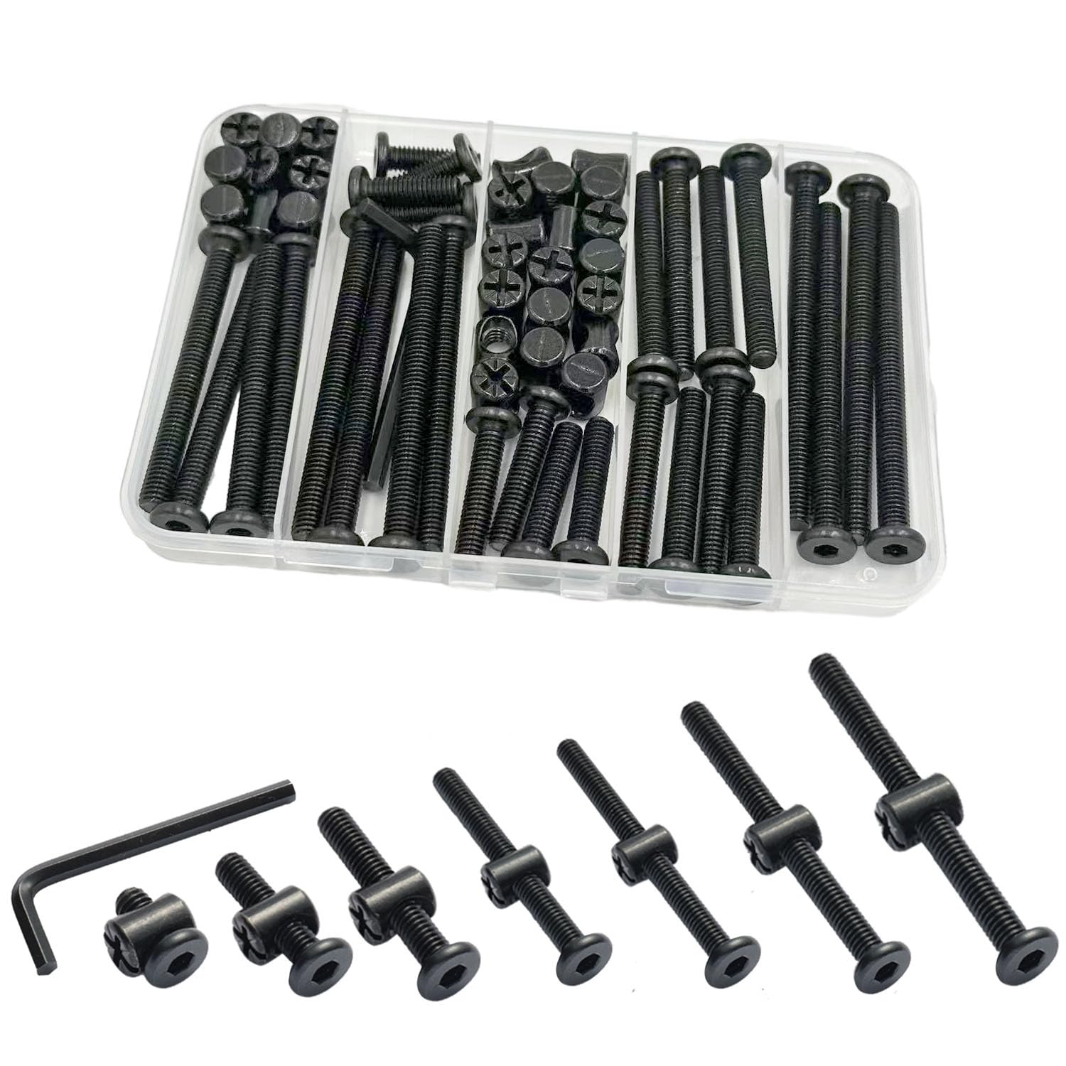 Hincell 28-Piece Crib Screws Kit for Delta Graco Dream Beds - M6 Sizes 20-80mm - Baby Bed Frame Hardware Replacement