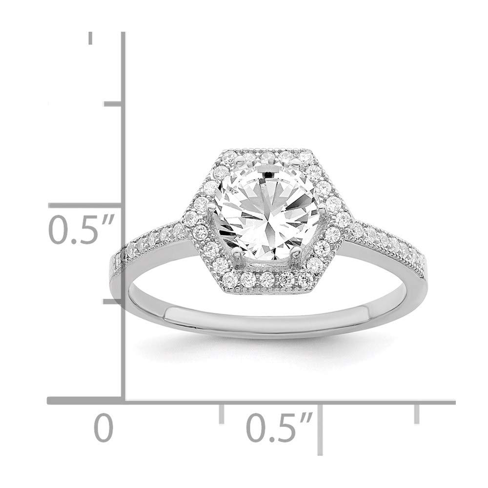 925 Sterling Silver Cubic Zirconia Brilliant Embers Ring - Elegant Women's Fine Jewelry Gift for Anniversary, Birthday & Valentine's Day | Perfect for Date Night, Party & Special Occasions