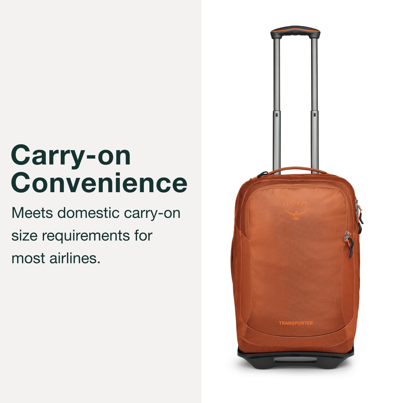 Osprey Unisex Rolling Transporter Carry-On Duffel Bag - Lightweight Travel Luggage for Airplane, Train & Road Trips - Perfect for Business & Vacation Travel