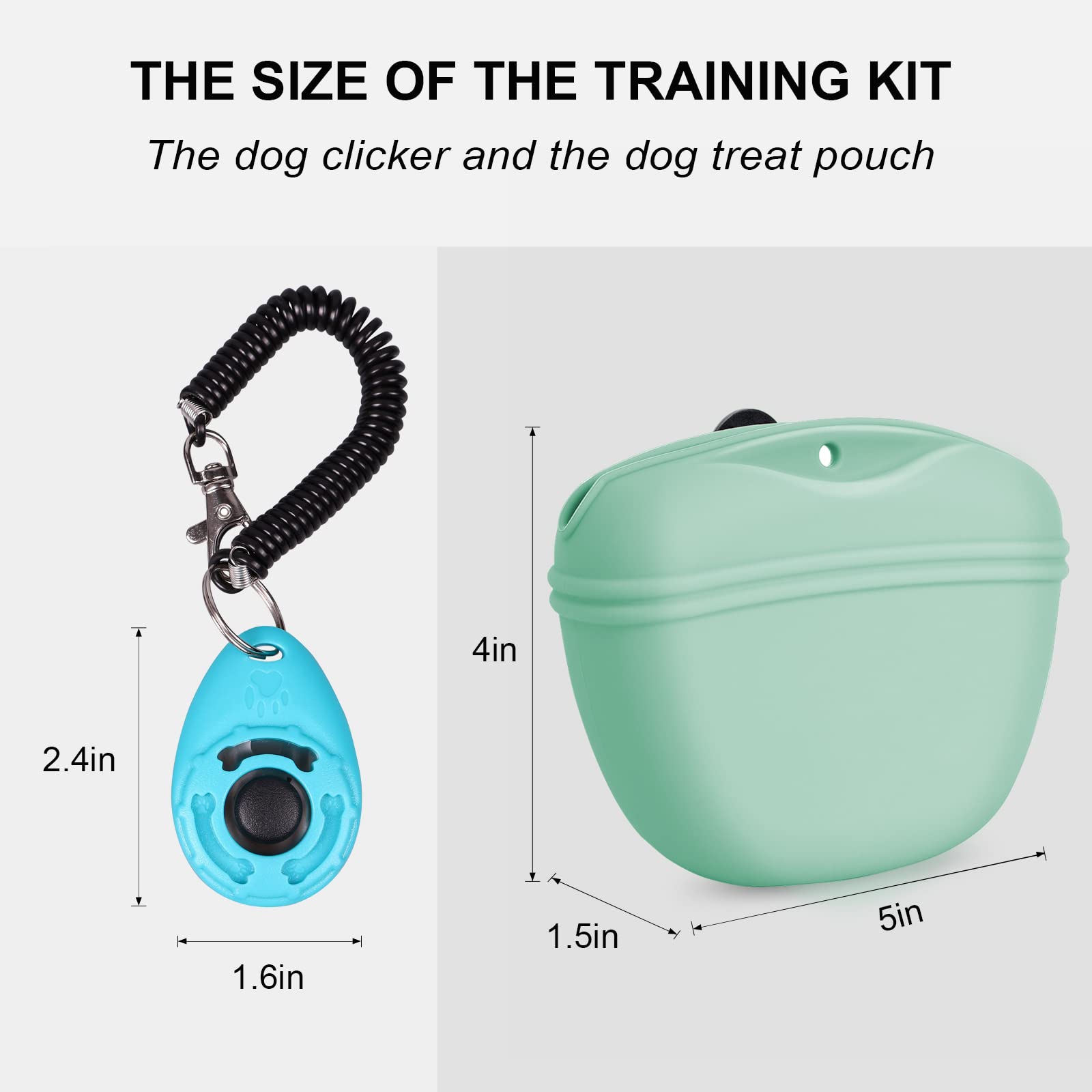 Left & Right Dog Clicker Training Kit - Silicone Dog Treat Pouch with Magnetic Buckle & Waist Clip | Professional Dog Training Clickers for Obedience & Behavior | Perfect for Home Training, Outdoor Walks & Vet Visits