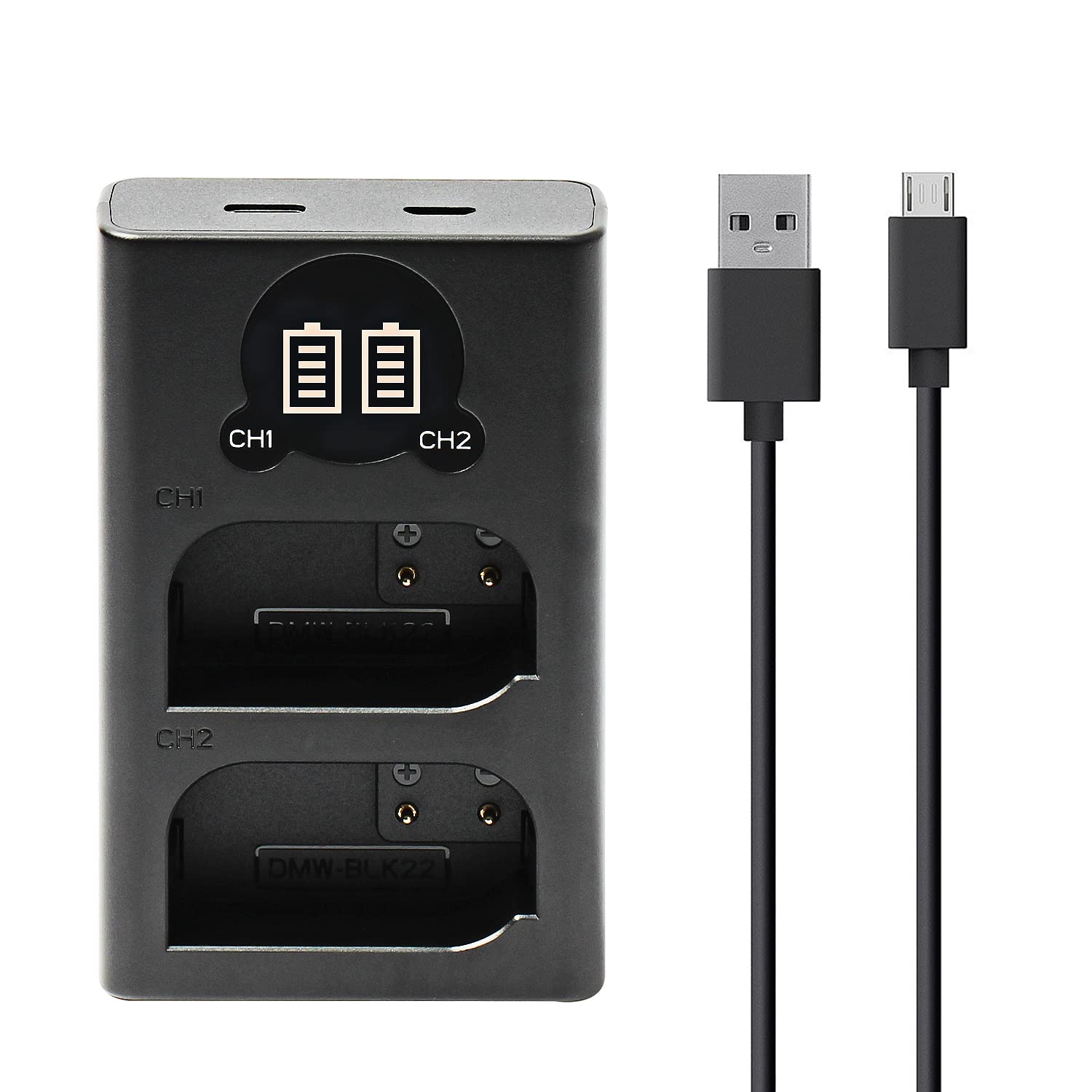 ZITAY DMW-BLK22 LCD Display USB-C Battery Charger for Panasonic Lumix DC-S5/S5II/S5K/GK/GH5M2/GH6/S1II - Fast Charging, Travel & Photography Essential
