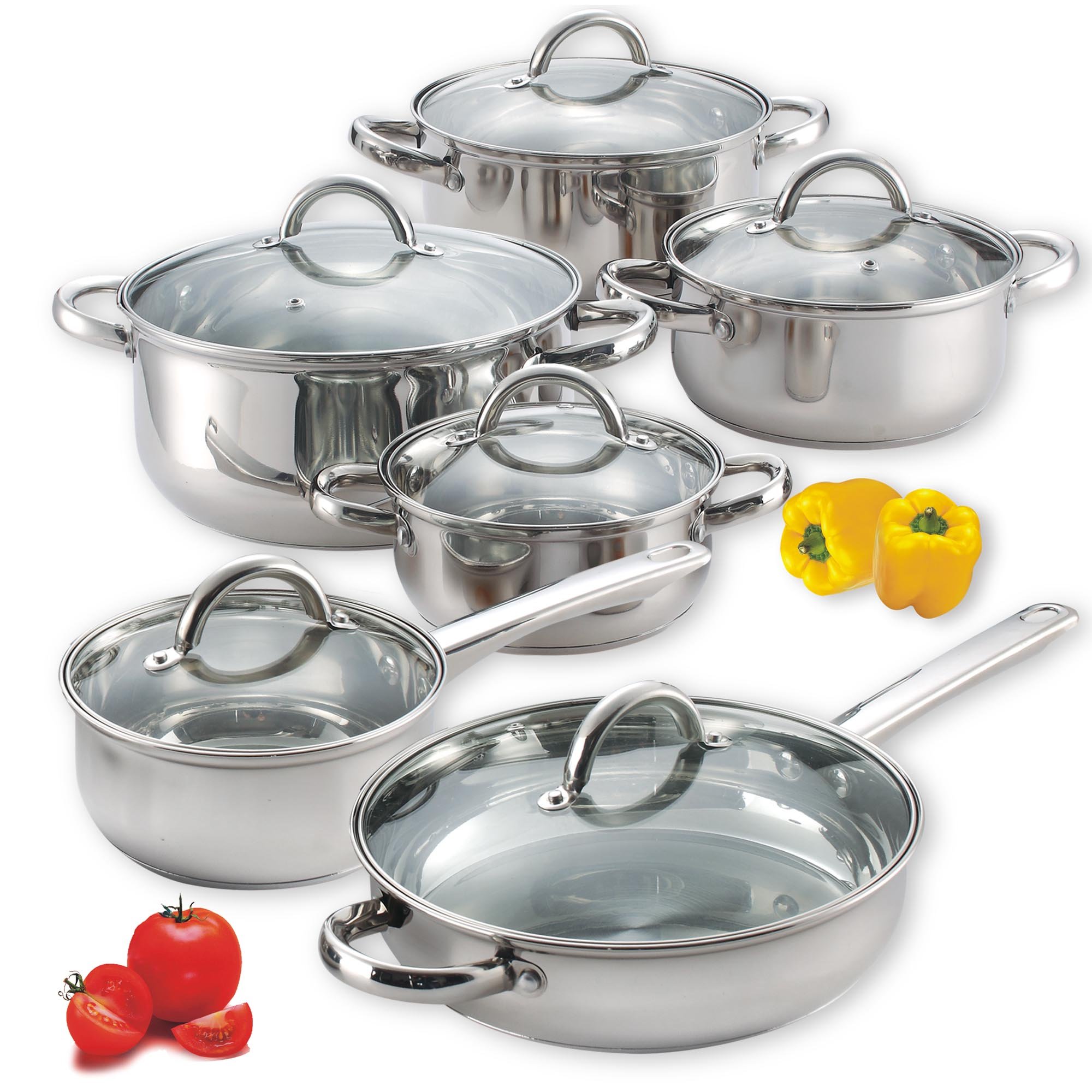 Cook N Home 4-Piece 8 Quart Stainless Steel Multipot Set with Pasta Cooker & Steamer | 12-Piece Basic Kitchen Cookware Set | Pots & Pans for Cooking, Boiling & Steaming | Perfect for Family Meals & Entertaining