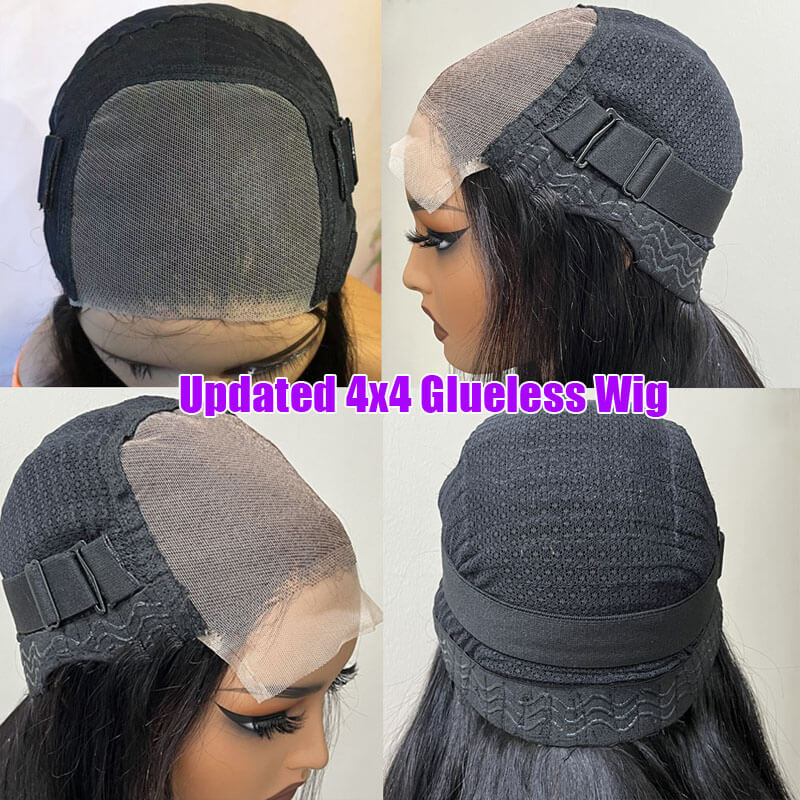 Eullair Wear and Go Wigs - Pre Plucked 9x6 Lace Front Human Hair Wig, Kinky Straight Glueless Wig with Bye Bye Knots for Black Women - Perfect for Daily Wear, Parties & Special Occasions