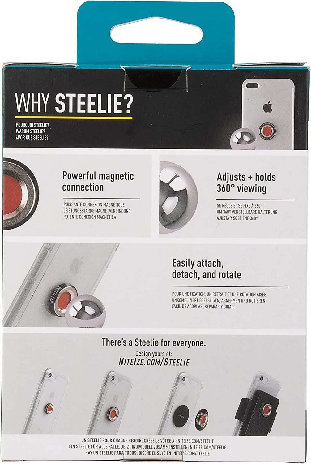 Nite Ize Steelie Orbiter Plus Magnetic Car Phone Mount - Strong Neodymium Magnets for Dashboard & Windshield - Universal Smartphone Holder for iPhone, Samsung - Perfect for GPS Navigation & Hands-Free Driving