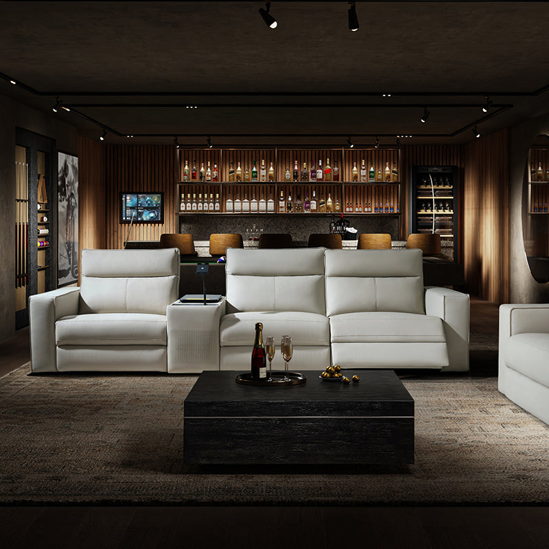 EliteNest Smart Reclining Theater Sofa with Built-in Bluetooth Speakers - Luxury Home Theater Seating for Movie Nights & Gaming Setup