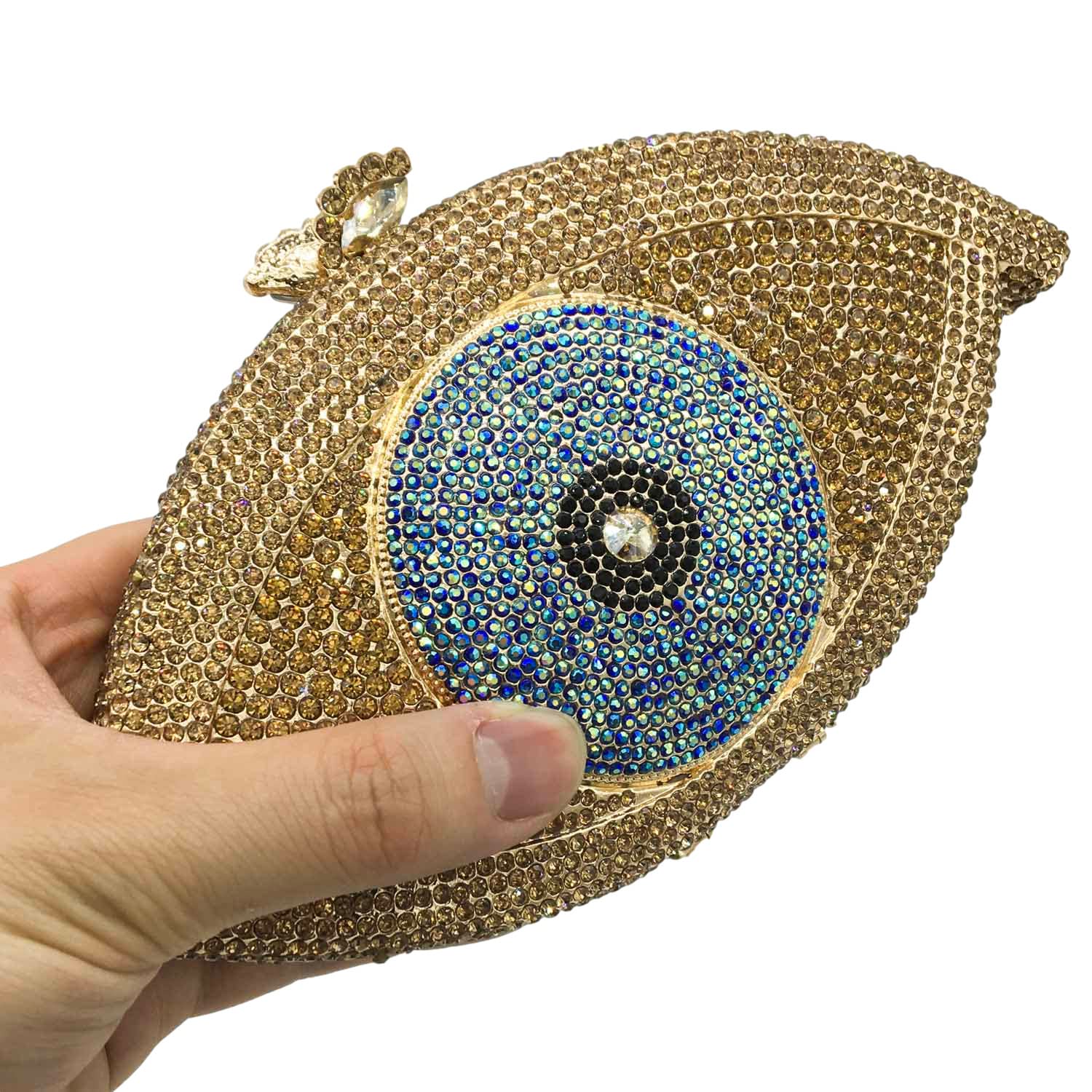 FGG Evil Eye Crystal Clutch Bag for Women - Rhinestone Evening Purse for Wedding, Party & Prom - Mini Handbag for Special Occasions & Night Out