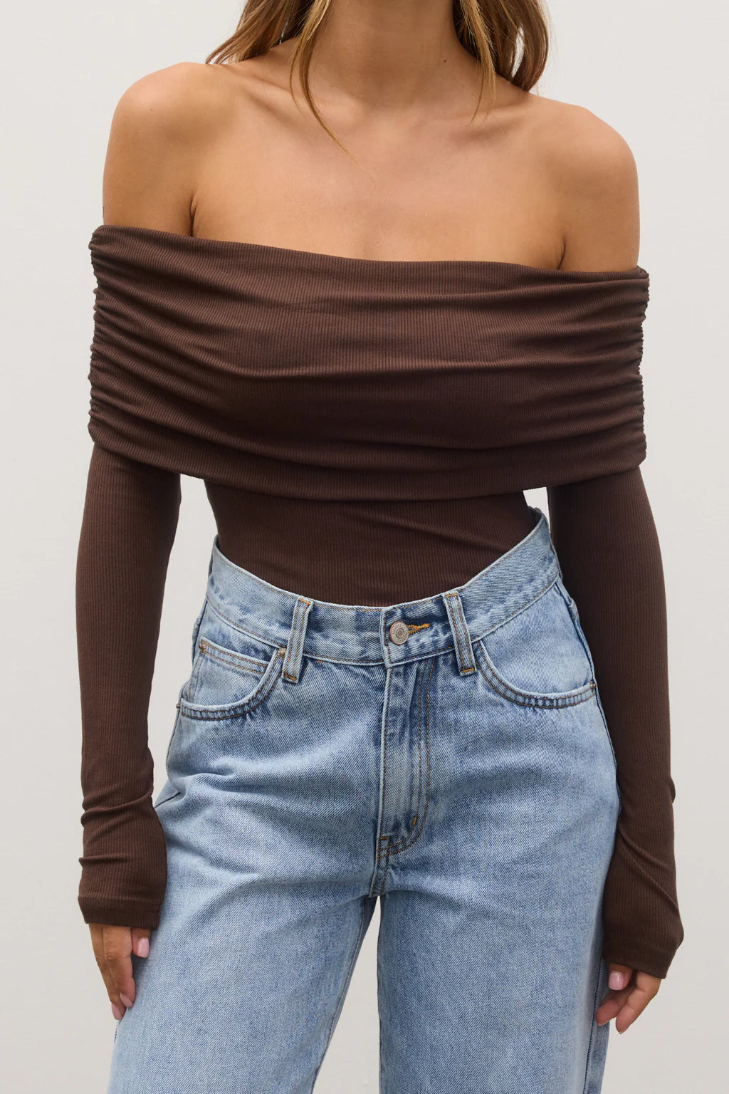 ALESSANDRA Women's Casual Blouse - Elegant Espresso Brown Top for Everyday Wear | Perfect for Office, Date Night & Weekend Outfits