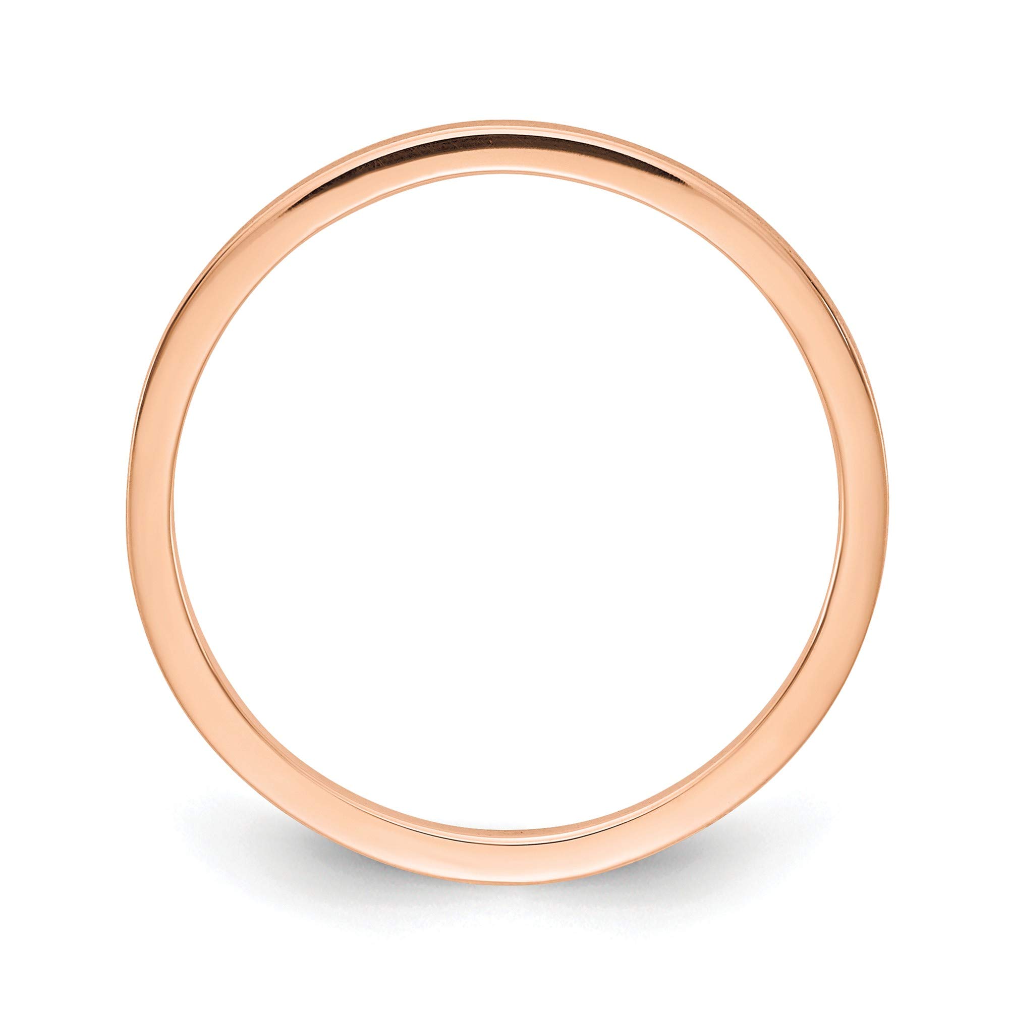 14K Rose Gold 1.2mm Flat Satin Stackable Band Ring - Size 9 | Dainty Minimalist Wedding Band, Anniversary Gift for Women | Perfect for Everyday Wear, Stacking & Special Occasions