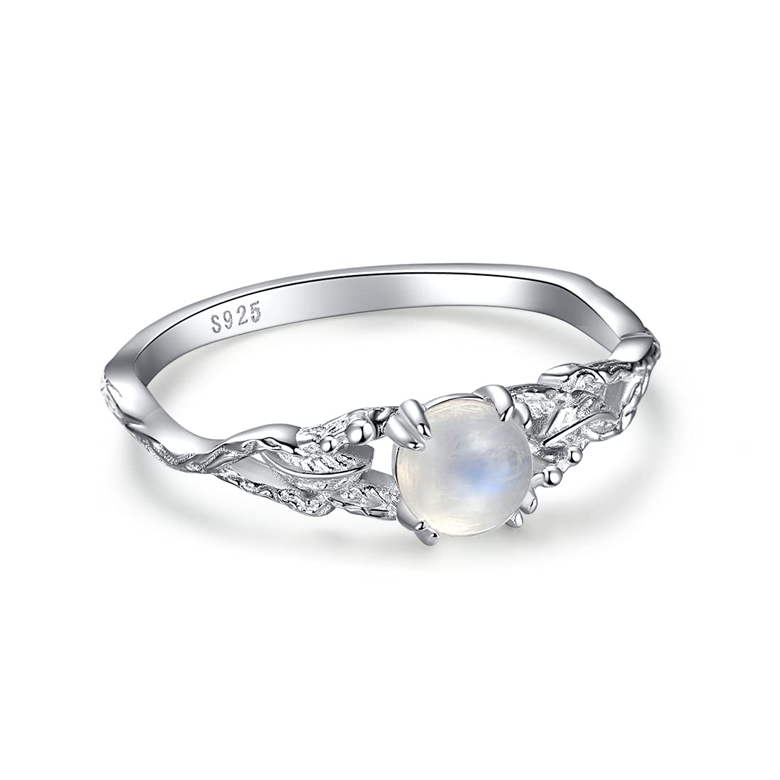 Authentic Rainbow Moonstone Sterling Silver Ring for Women – Dainty Minimalist Thumb Ring, Trendy Statement Band – Perfect for Everyday Wear, Gifts & Boho Jewelry Collection
