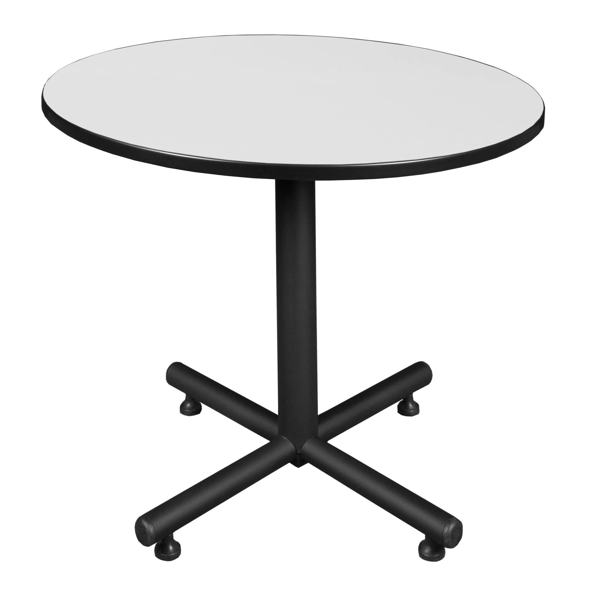 Regency Kobe 42 Inch Round Breakroom Table - White | Commercial Dining Table for Office, Cafeteria & Conference Room Use