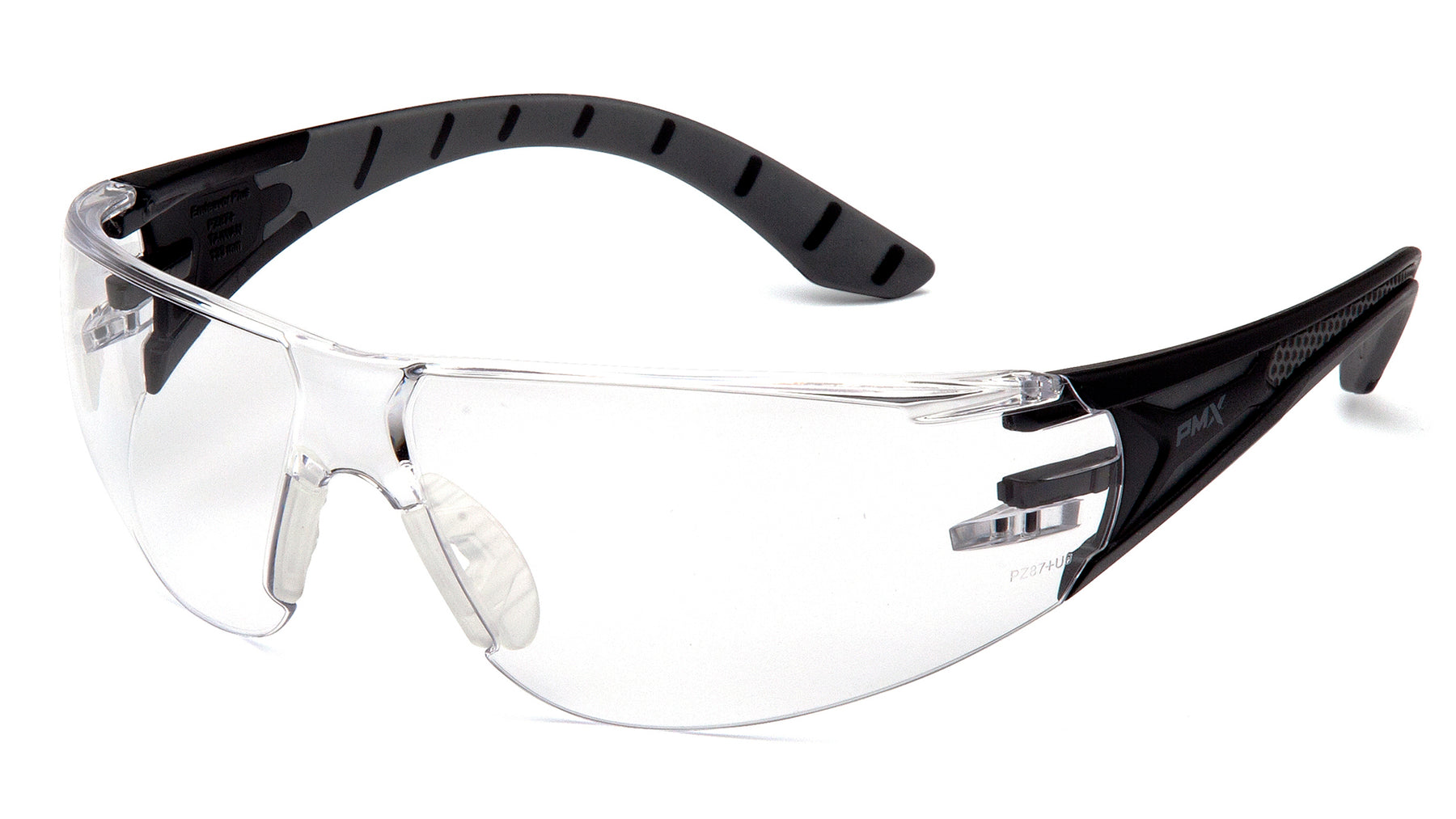Pyramex Endeavor Plus Frameless Safety Glasses - Clear Anti-Fog Lens with Black/Gray Frame - ANSI Z87.1 Certified for Construction, Woodworking & DIY Projects