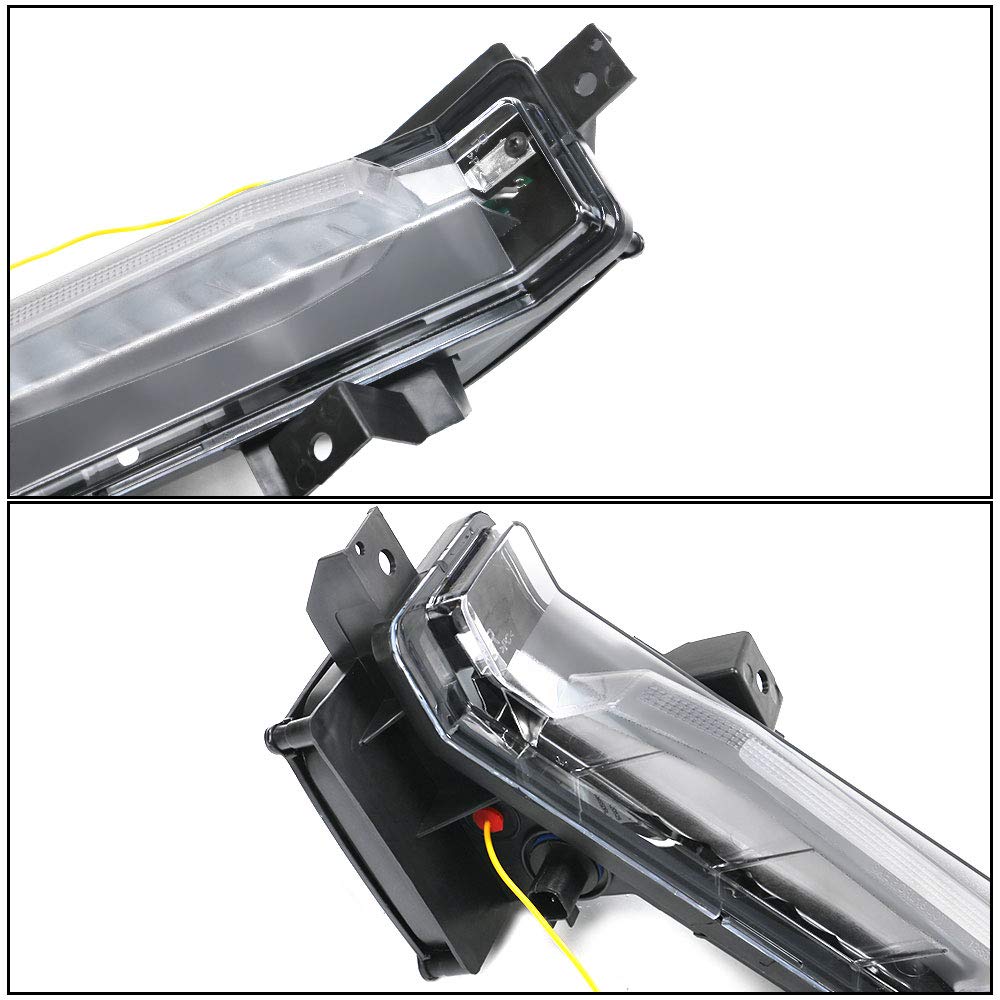 IKON MOTORSPORTS Fog Lights for 2016-2018 Chevy Camaro SS - DRL Daytime Running Lights with Clear Lens & Yellow Turn Signal - 2PC ABS PC - Perfect for Night Driving & Enhanced Visibility