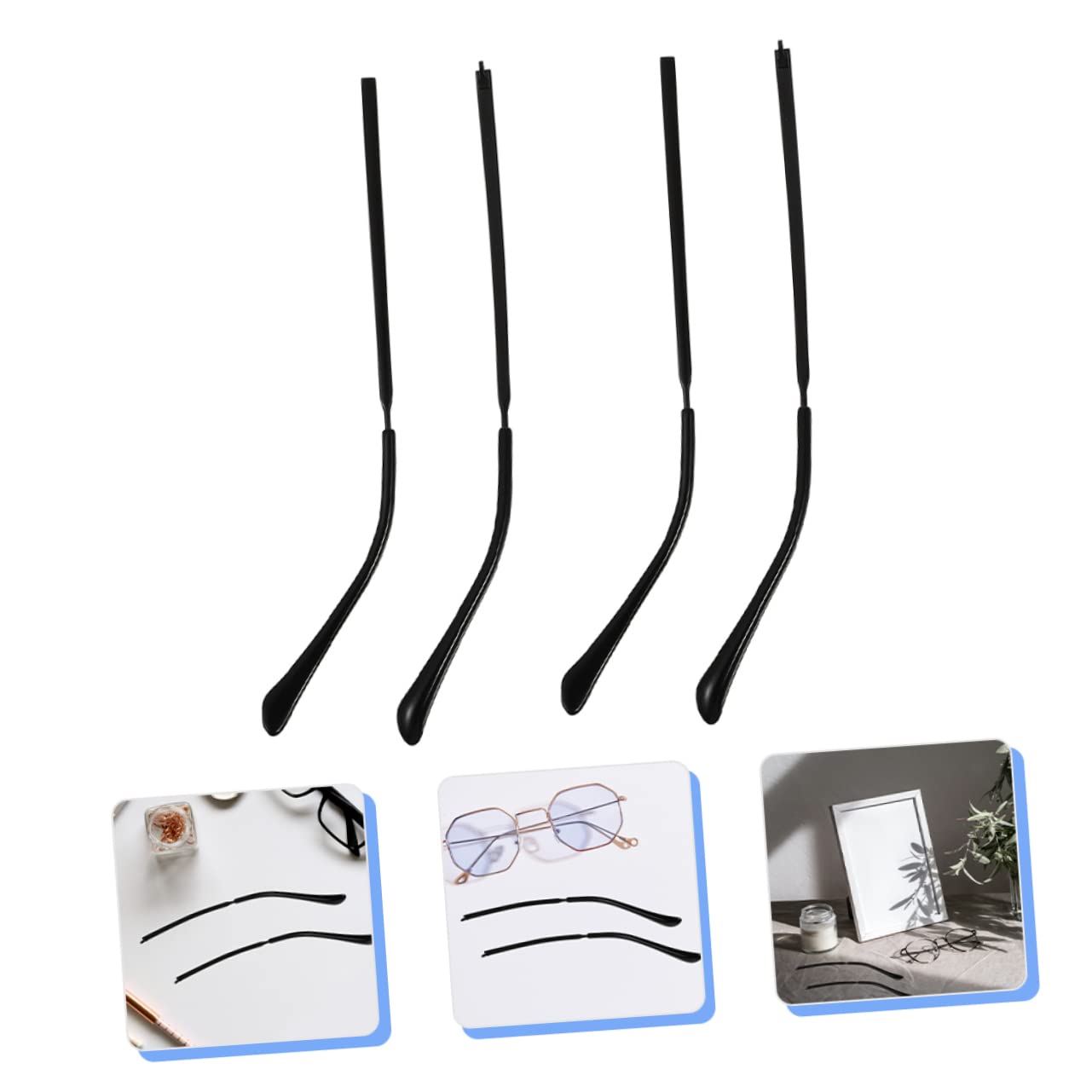 Baluue 2 Pairs Glasses Frame Arm Replacement Kit - Metal Hinge Repair Parts for Eyeglasses, Sunglasses & Reading Glasses | Perfect for Broken Frame Fix at Home, Office or Travel